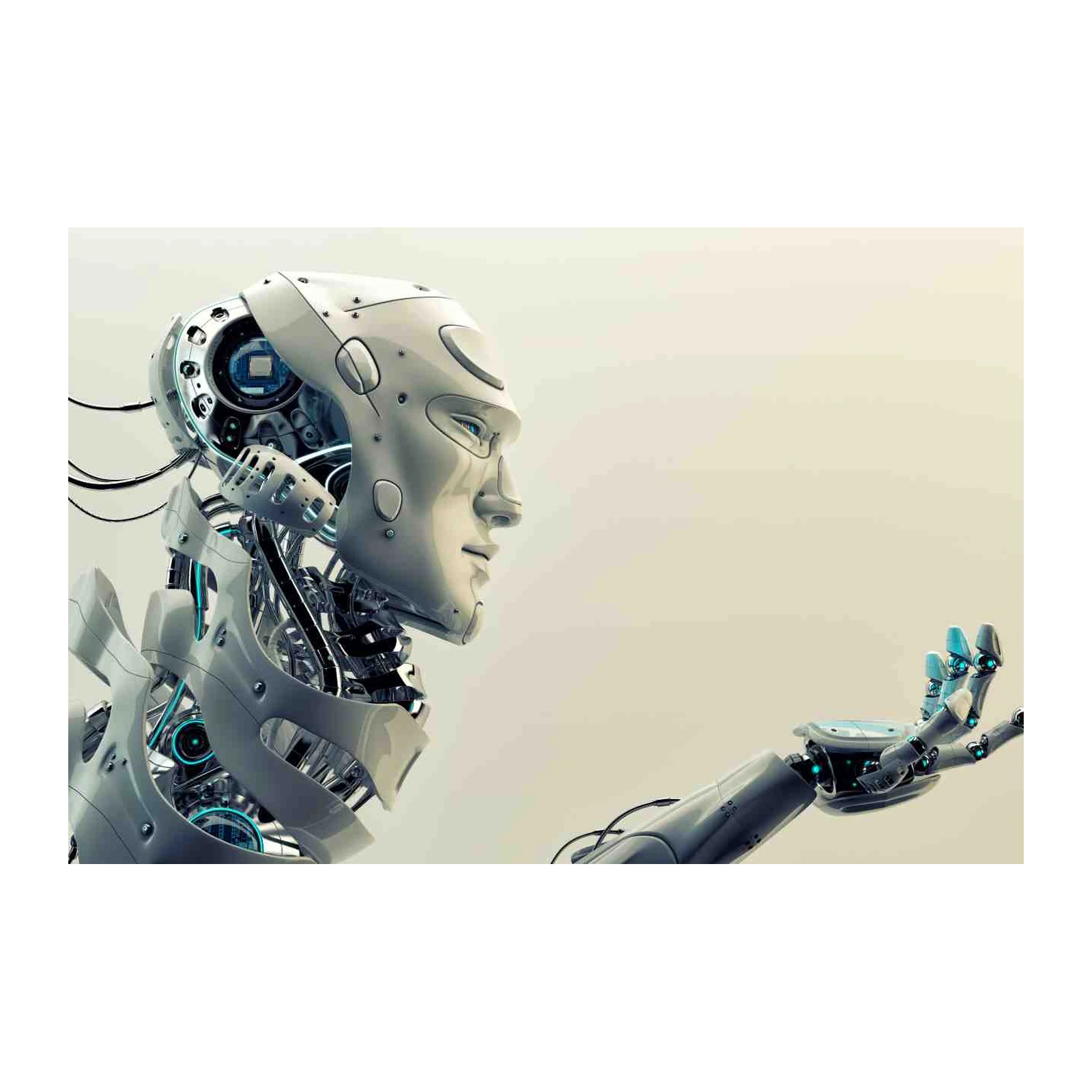 Futuristic Robot Portrait Wall Art