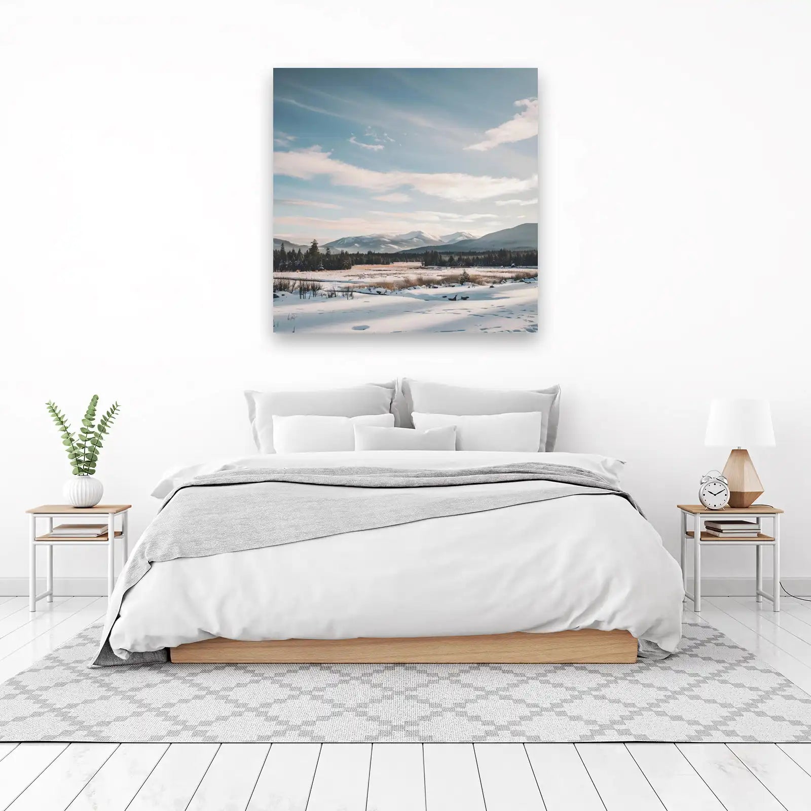 Serene Mountain Winter Landscape Wall Art