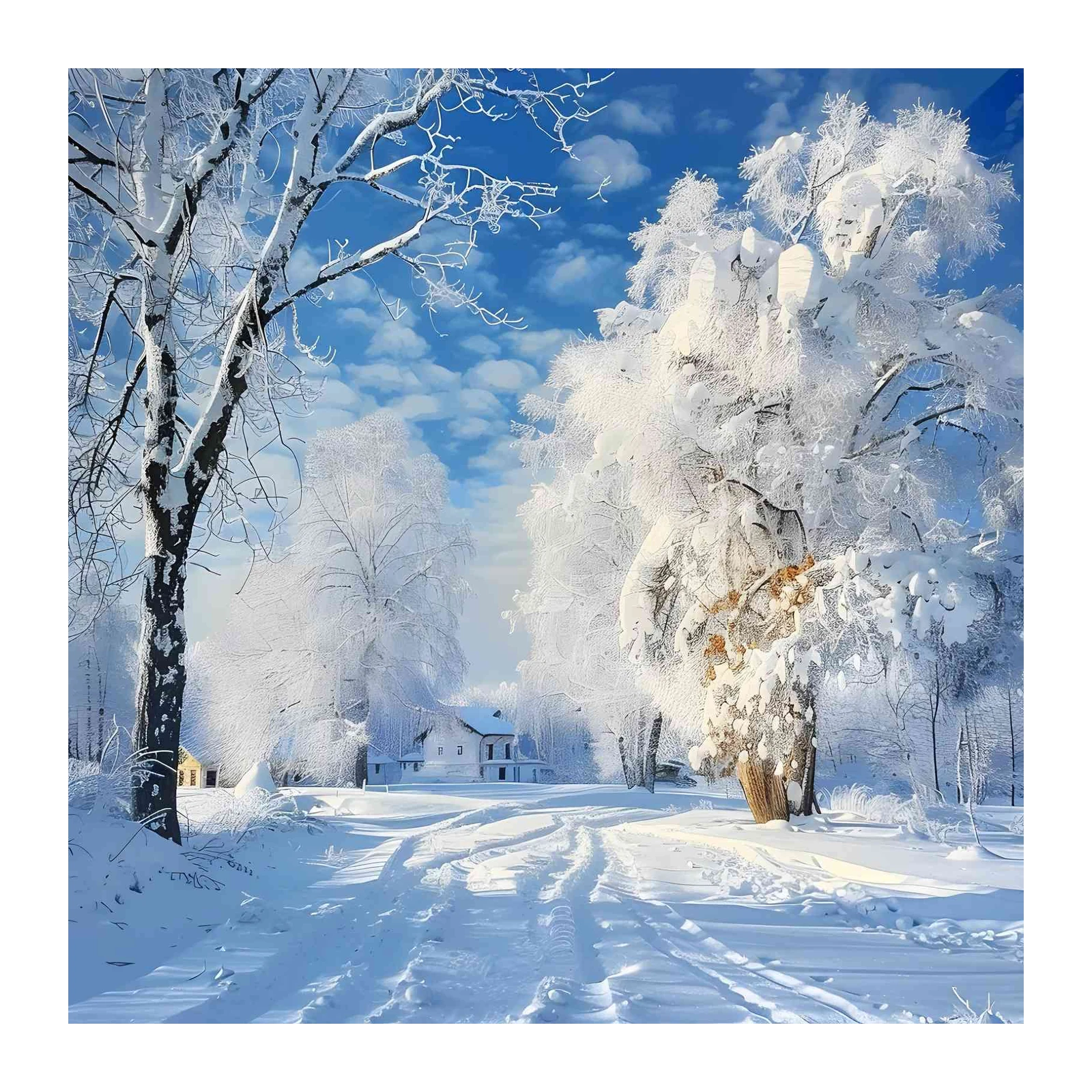 Enchanting Winter Serenity Landscape Wall Art