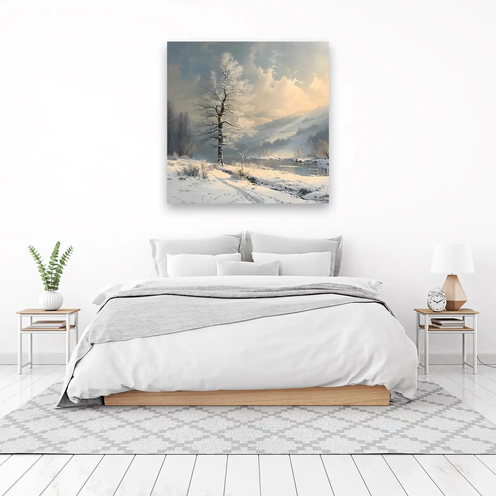 Serene Winter Landscape Tree Wall Art