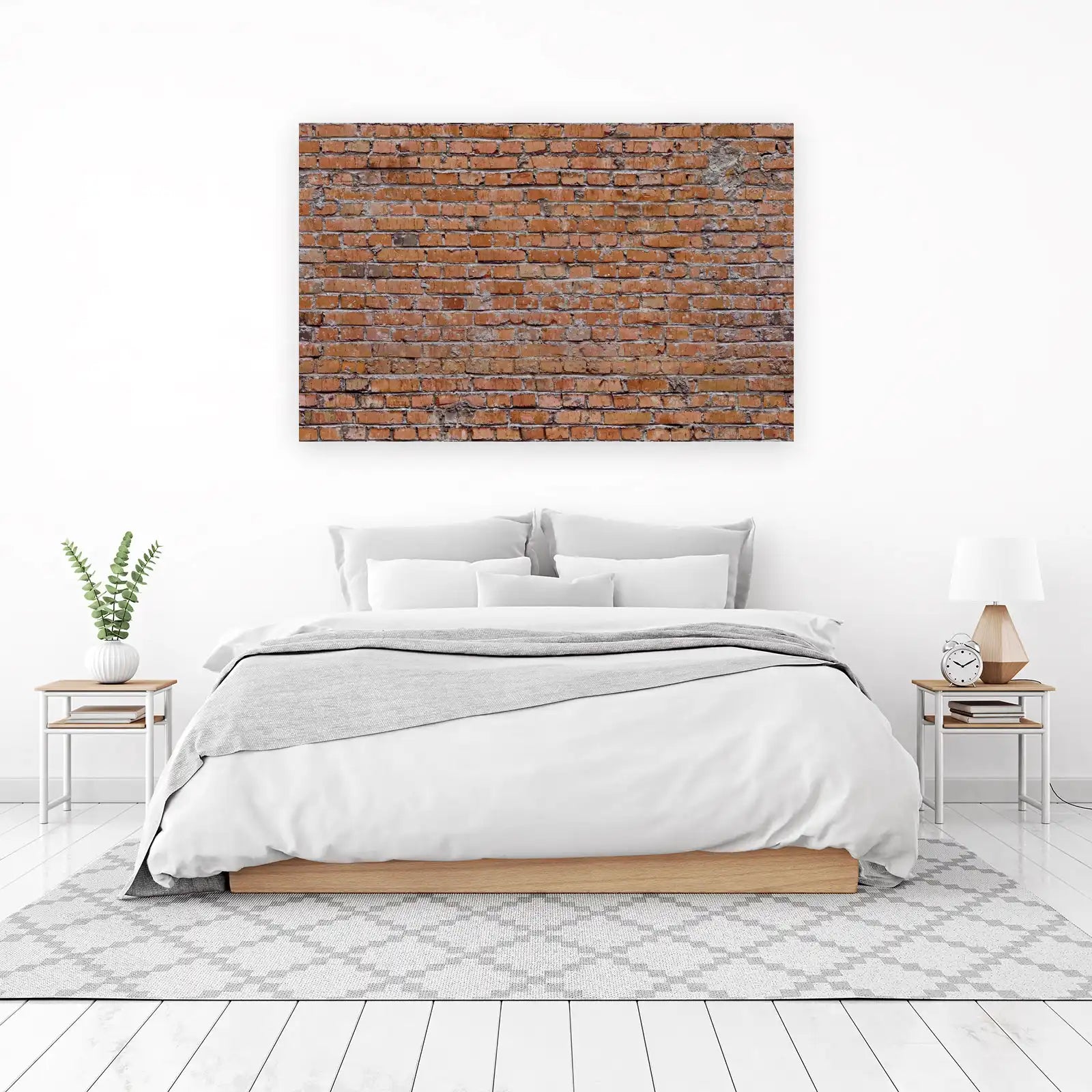 Rustic Red Brick Wall Textured Wall Art