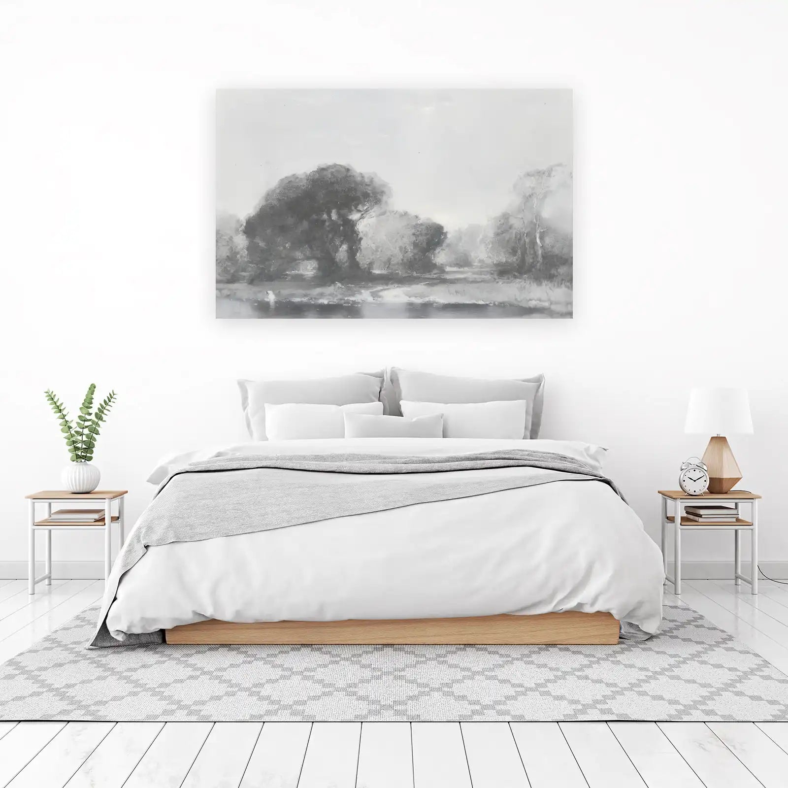 Monochromatic Landscape Trees Wall Art