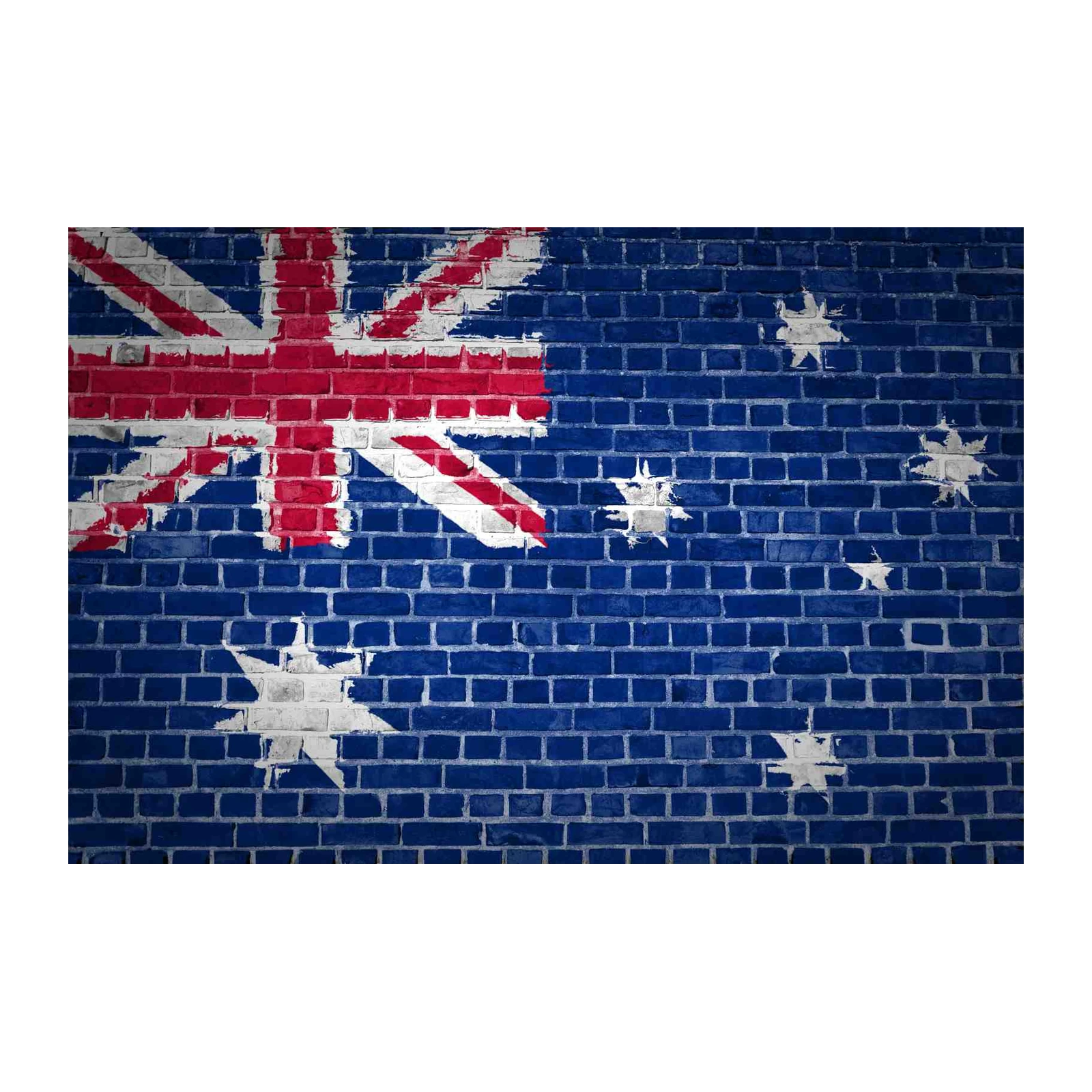 Distressed Australian Flag Brick Wall Art
