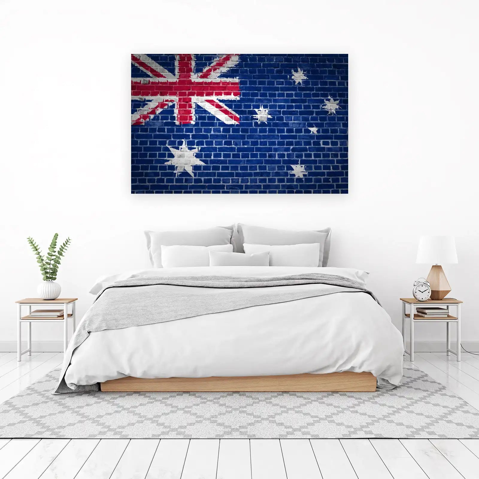 Distressed Australian Flag Brick Wall Art
