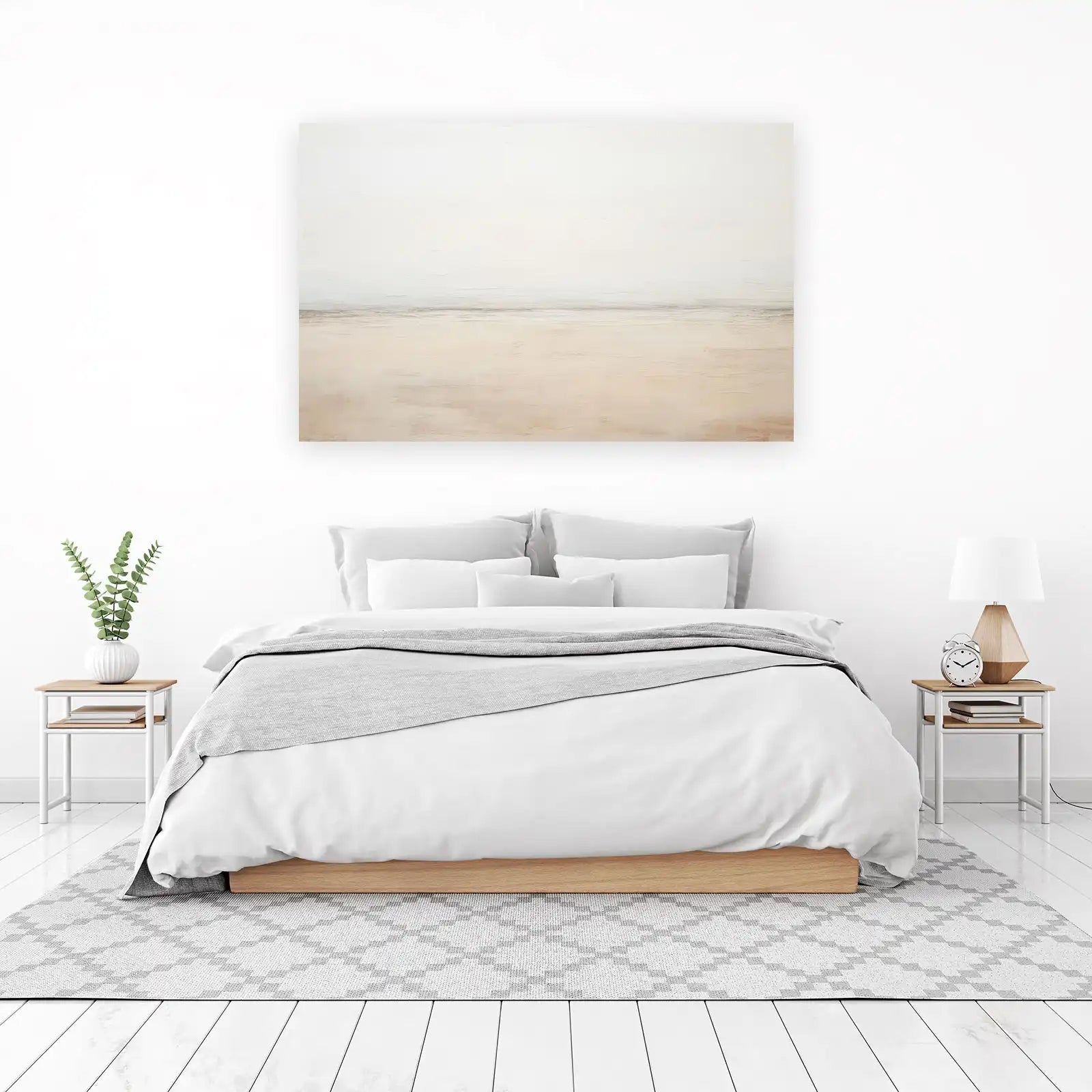 Serene Horizon Textured Abstract Wall Art