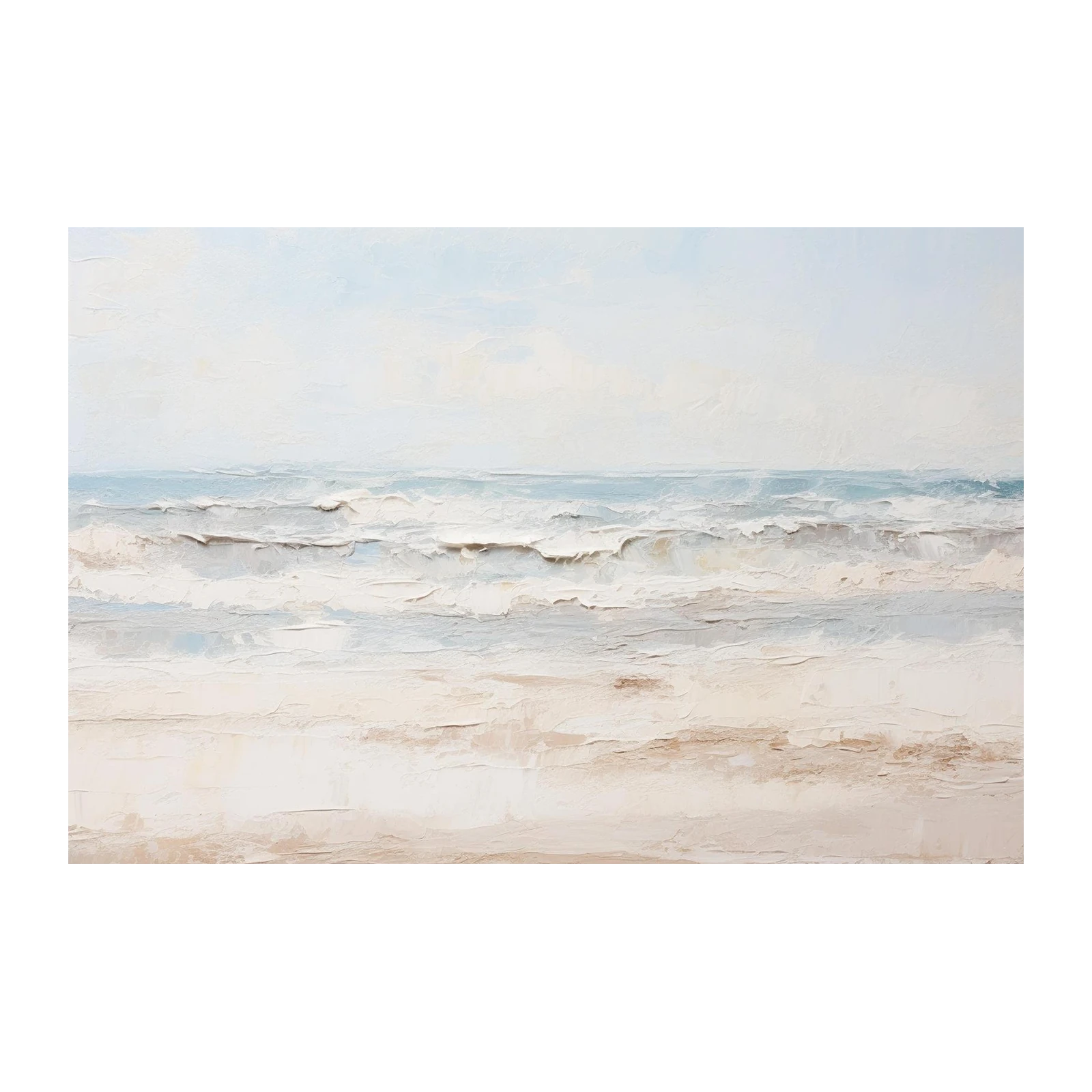 Serene Coastal Waves Textured Wall Art