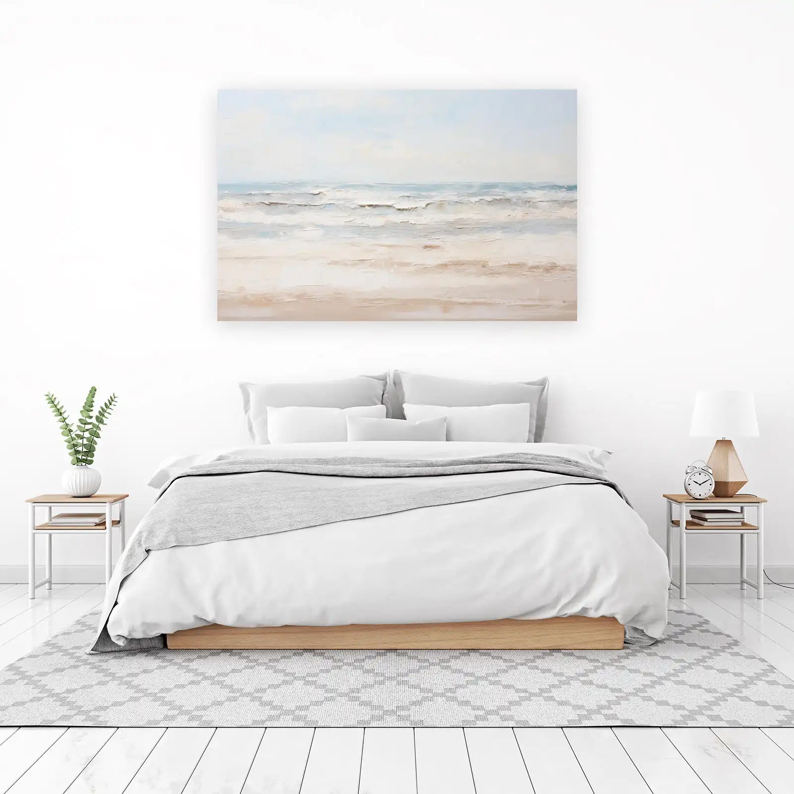 Serene Coastal Waves Textured Wall Art