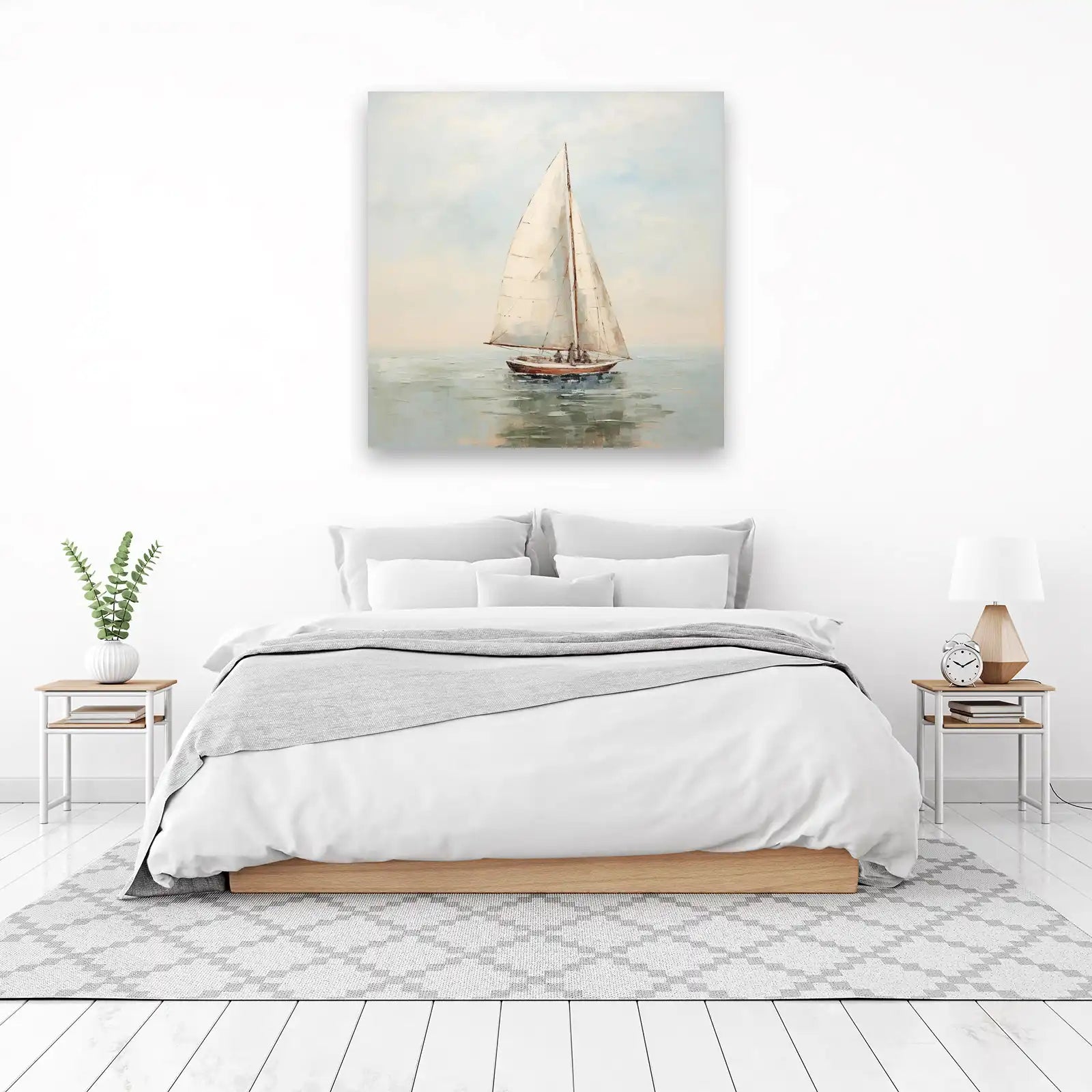 Serene Sailboat Ocean Wall Art
