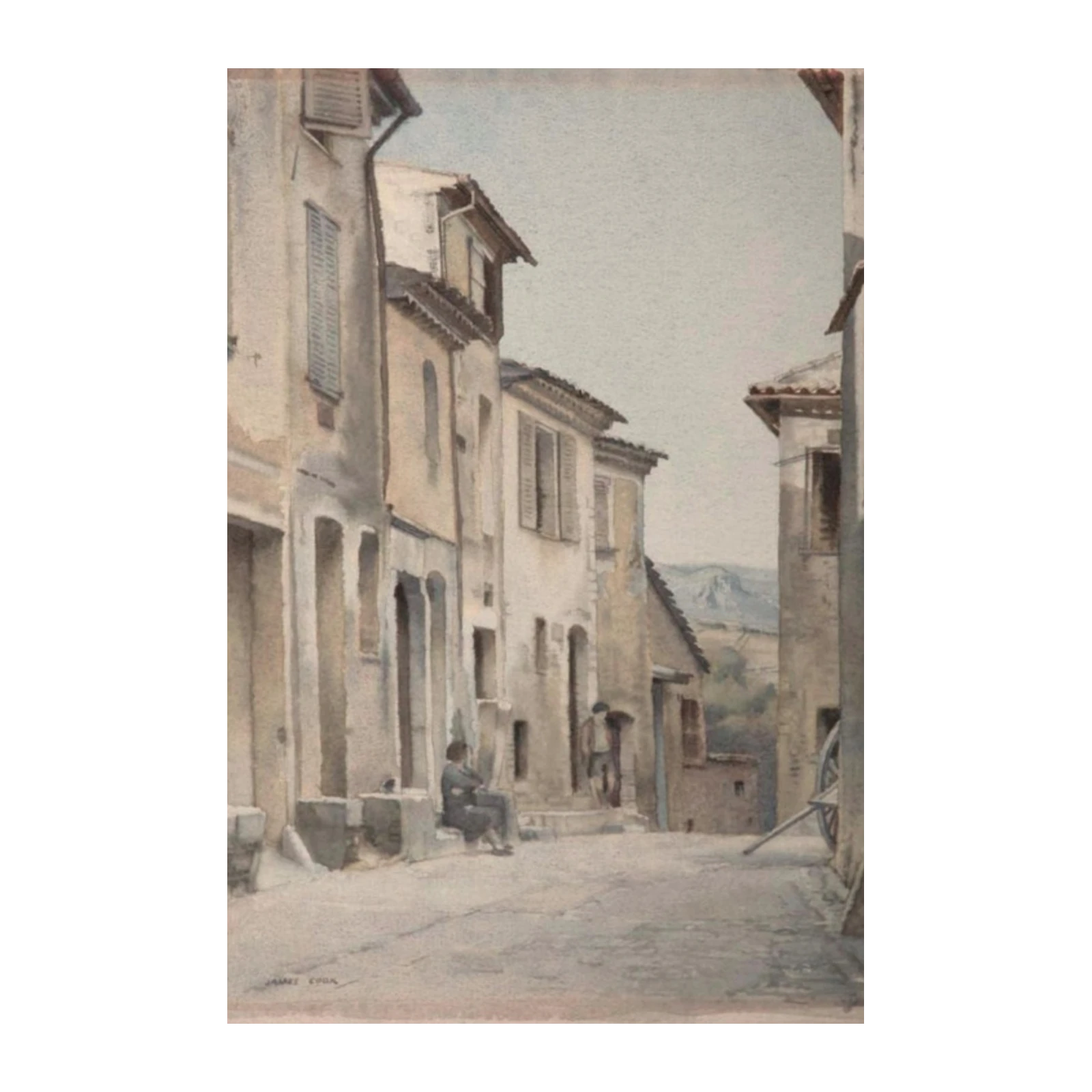 Charming Italian Alley Scene Watercolor Wall Art