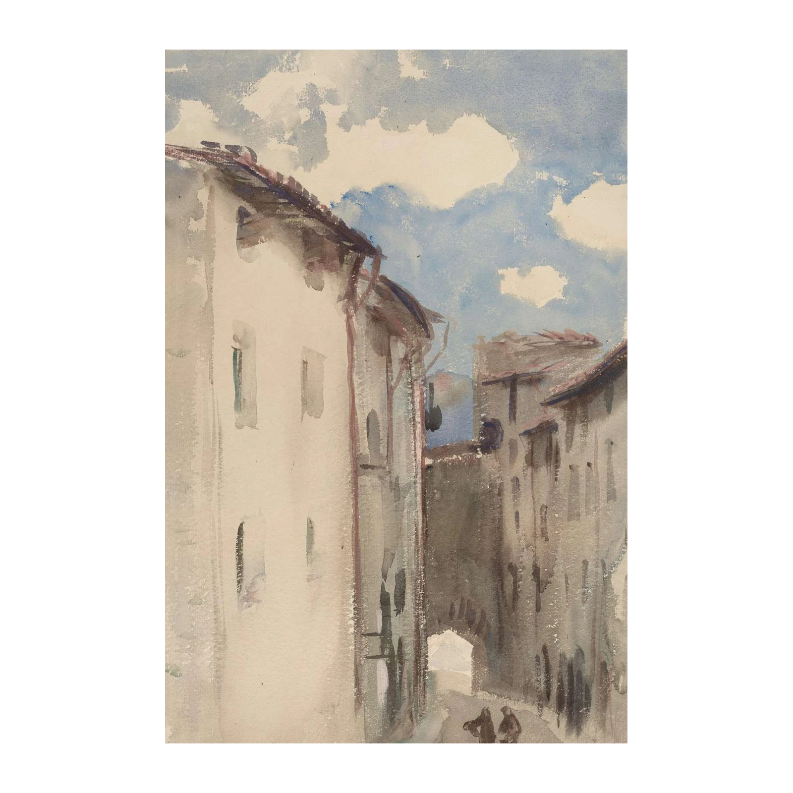 European Street Scene Watercolor Wall Art