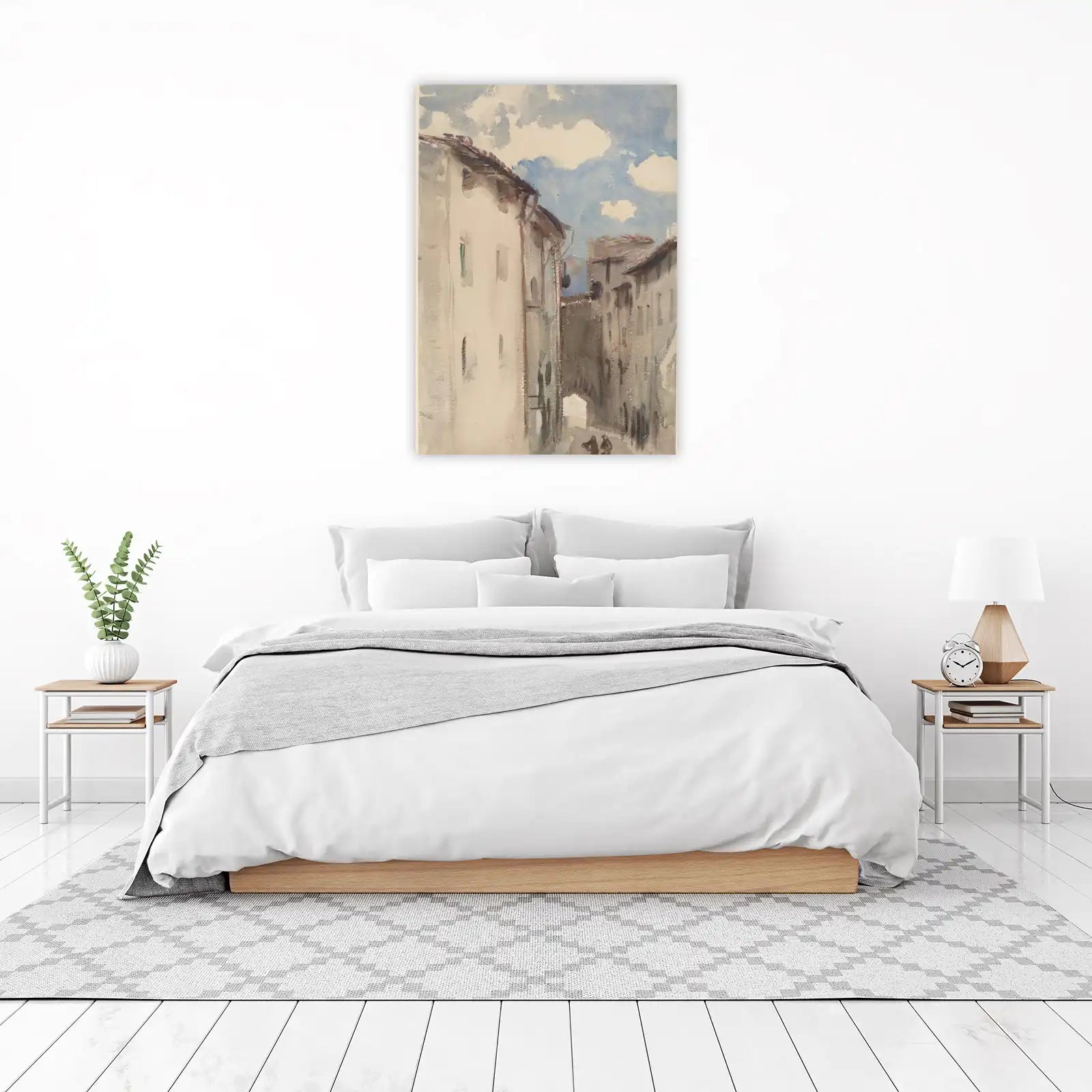 European Street Scene Watercolor Wall Art