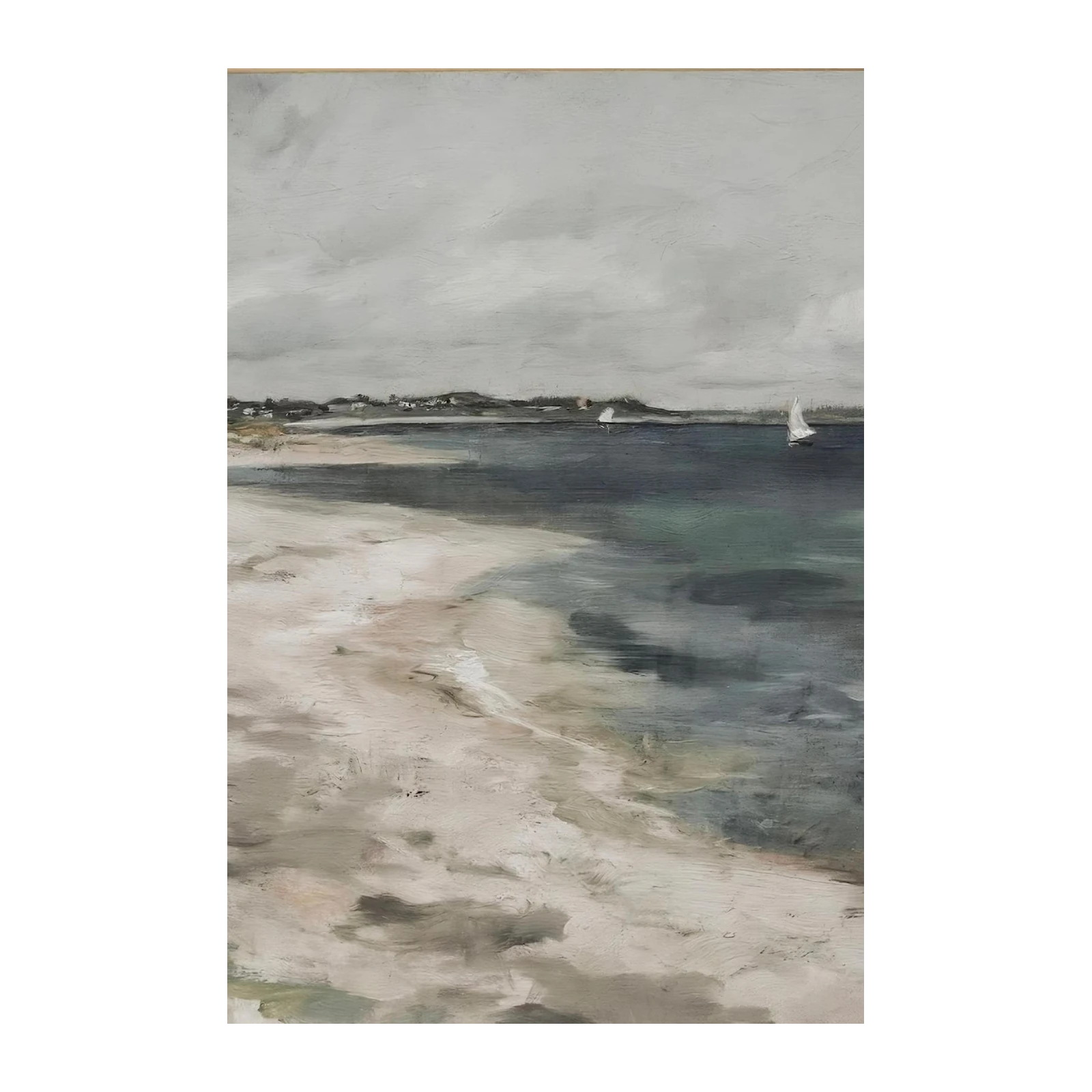 Serene Sailboats Beach Landscape Wall Art