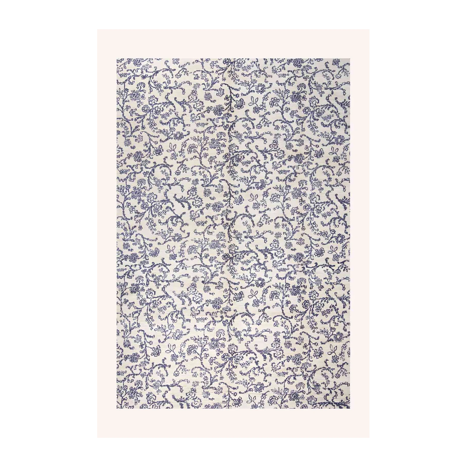 Elegant Blue Floral Damask Wall Art Wall Art