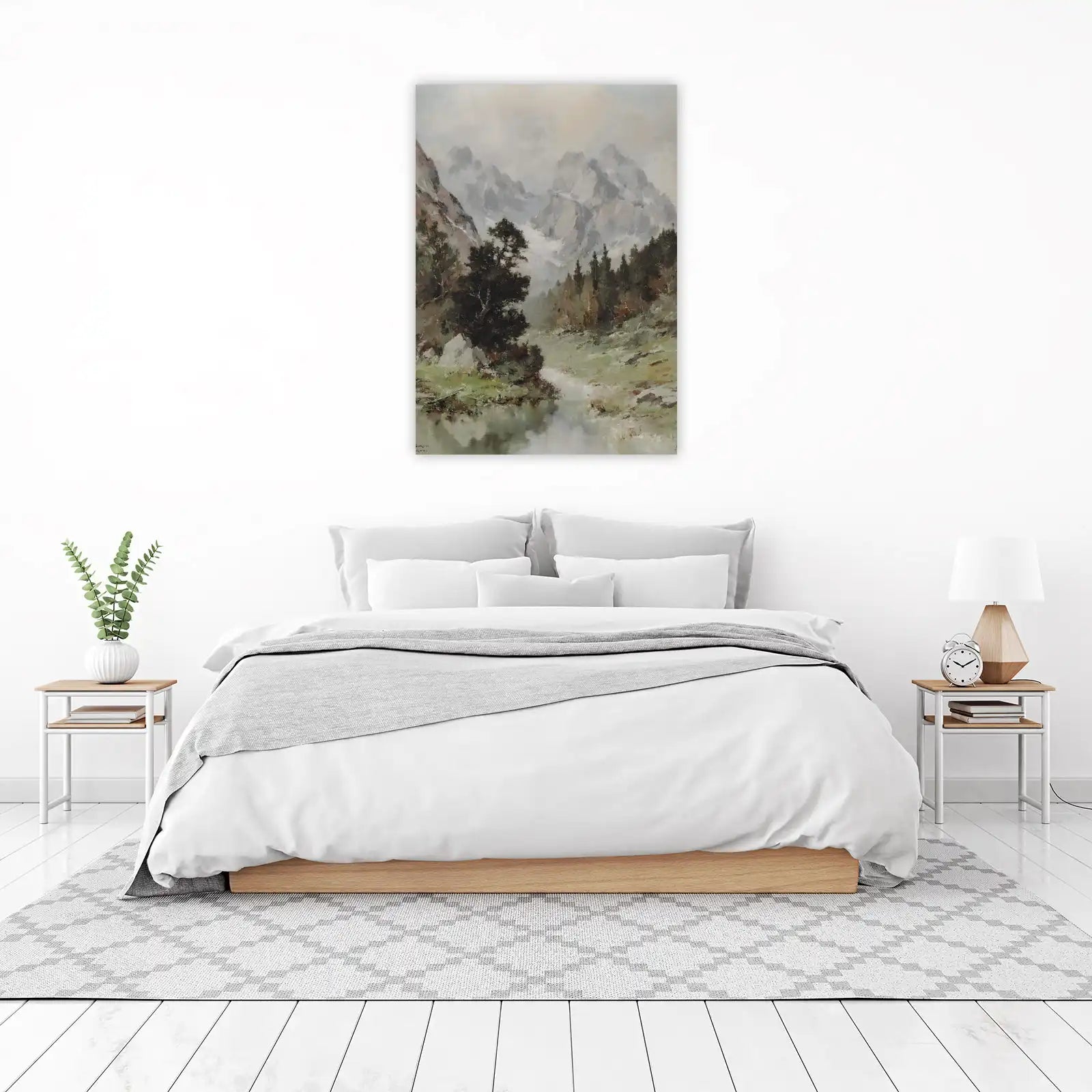 Misty Mountain Serenity Landscape Wall Art
