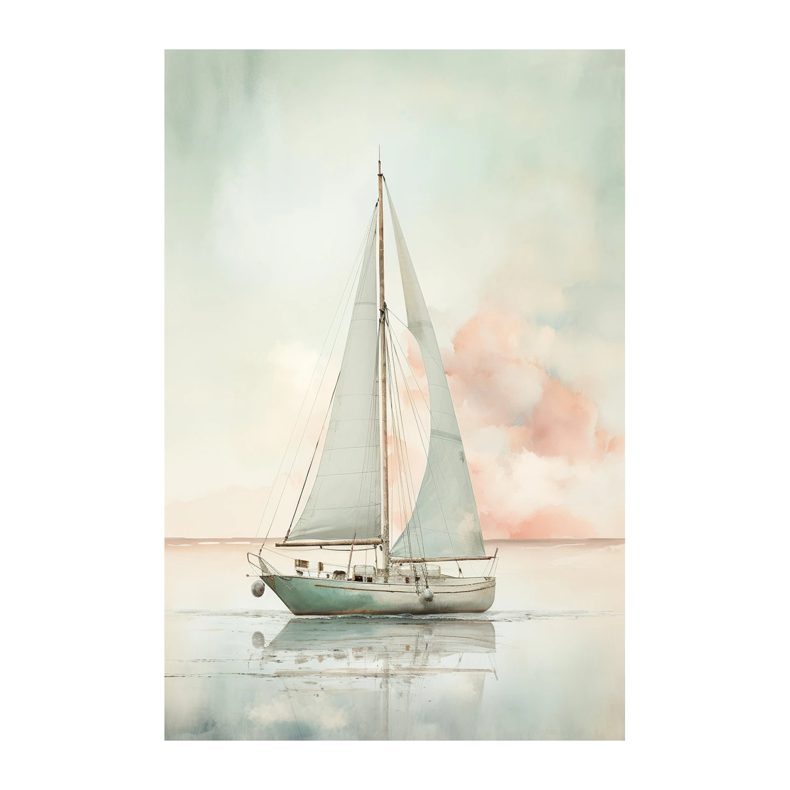 Serene Sailboat Coastal Dream Wall Art
