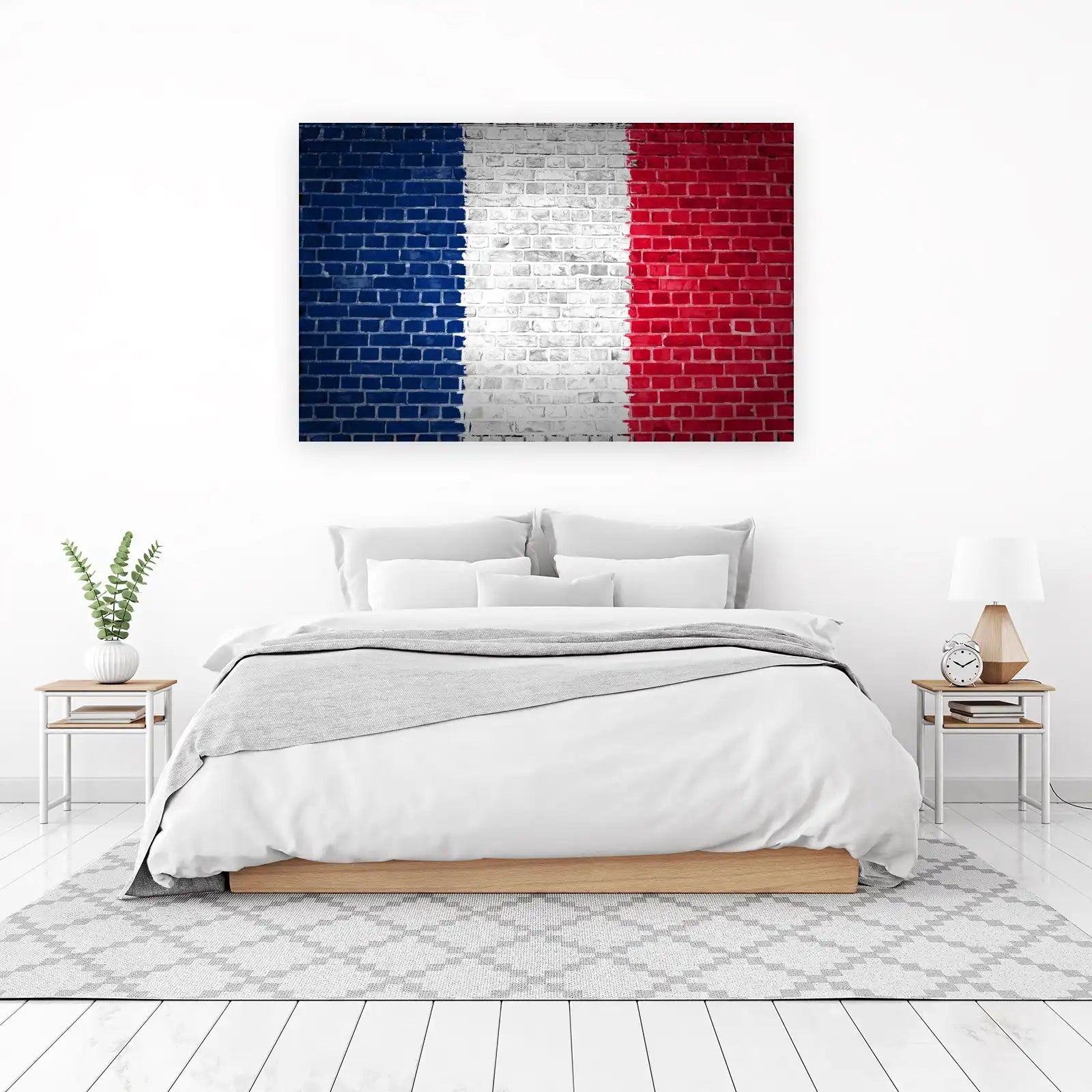 French Flag Brick Texture Wall Art