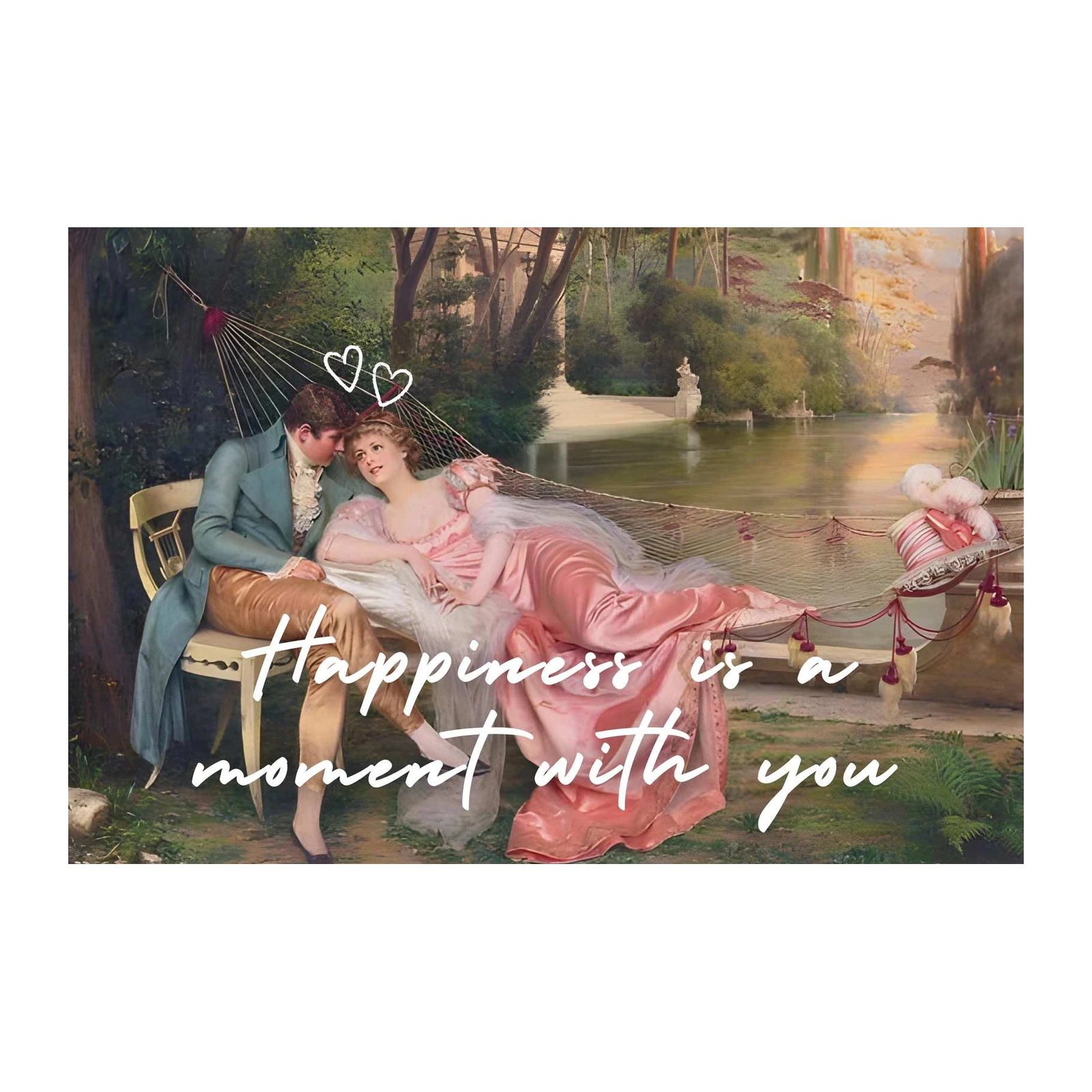 Romantic Couple Hammock Garden Wall Art
