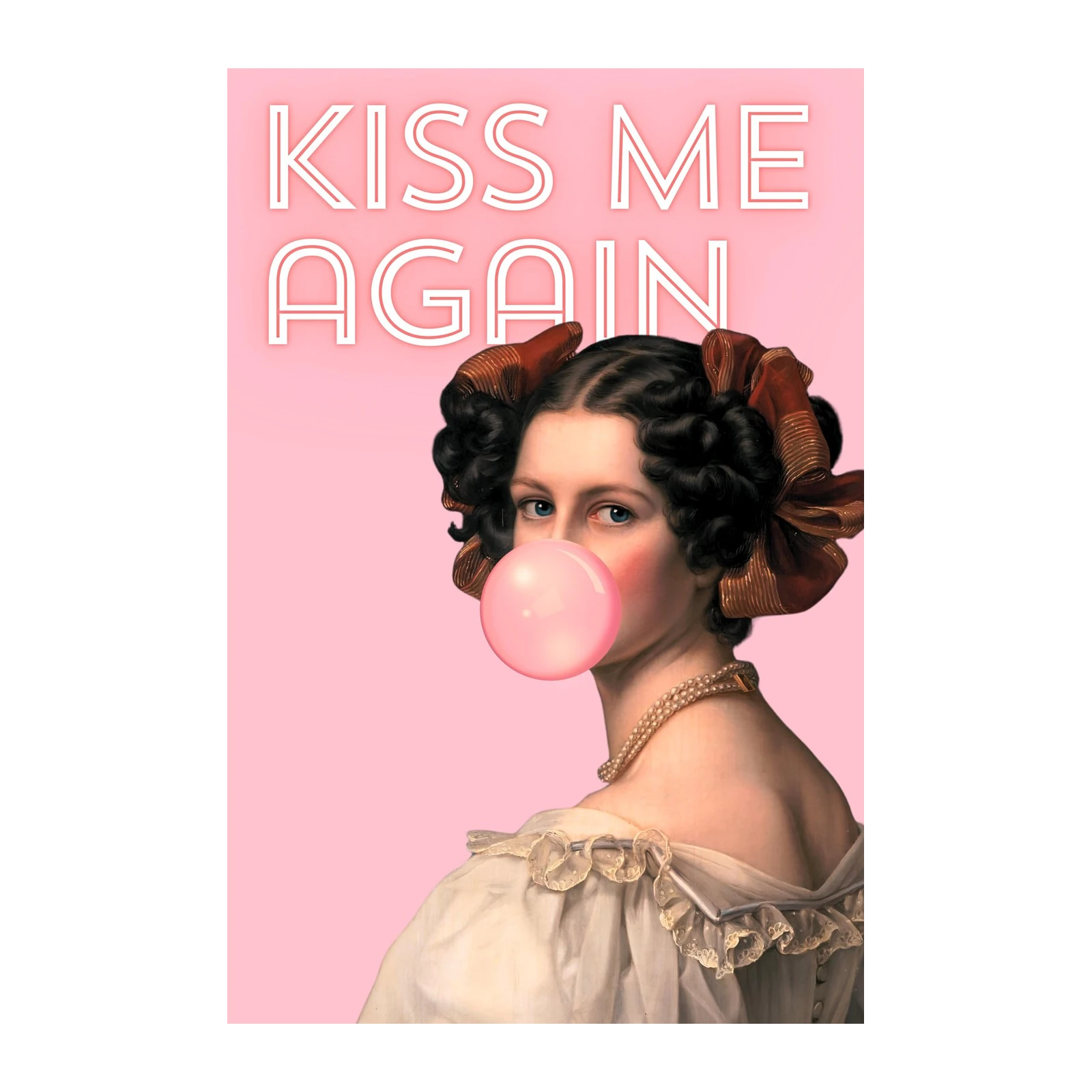 Kiss Me Again Vintage Portrait Wall Art