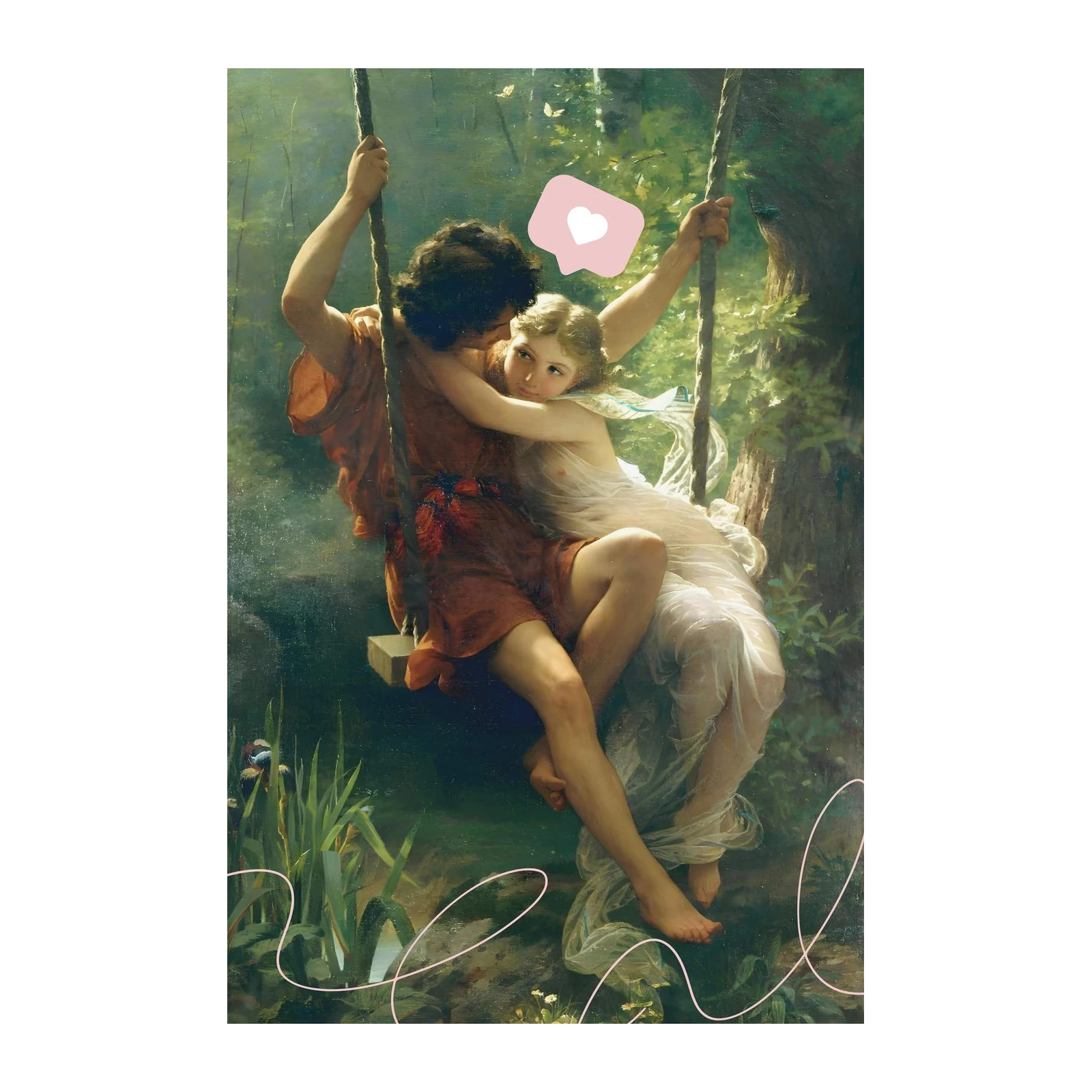 Romantic Embrace Swing Wall Art