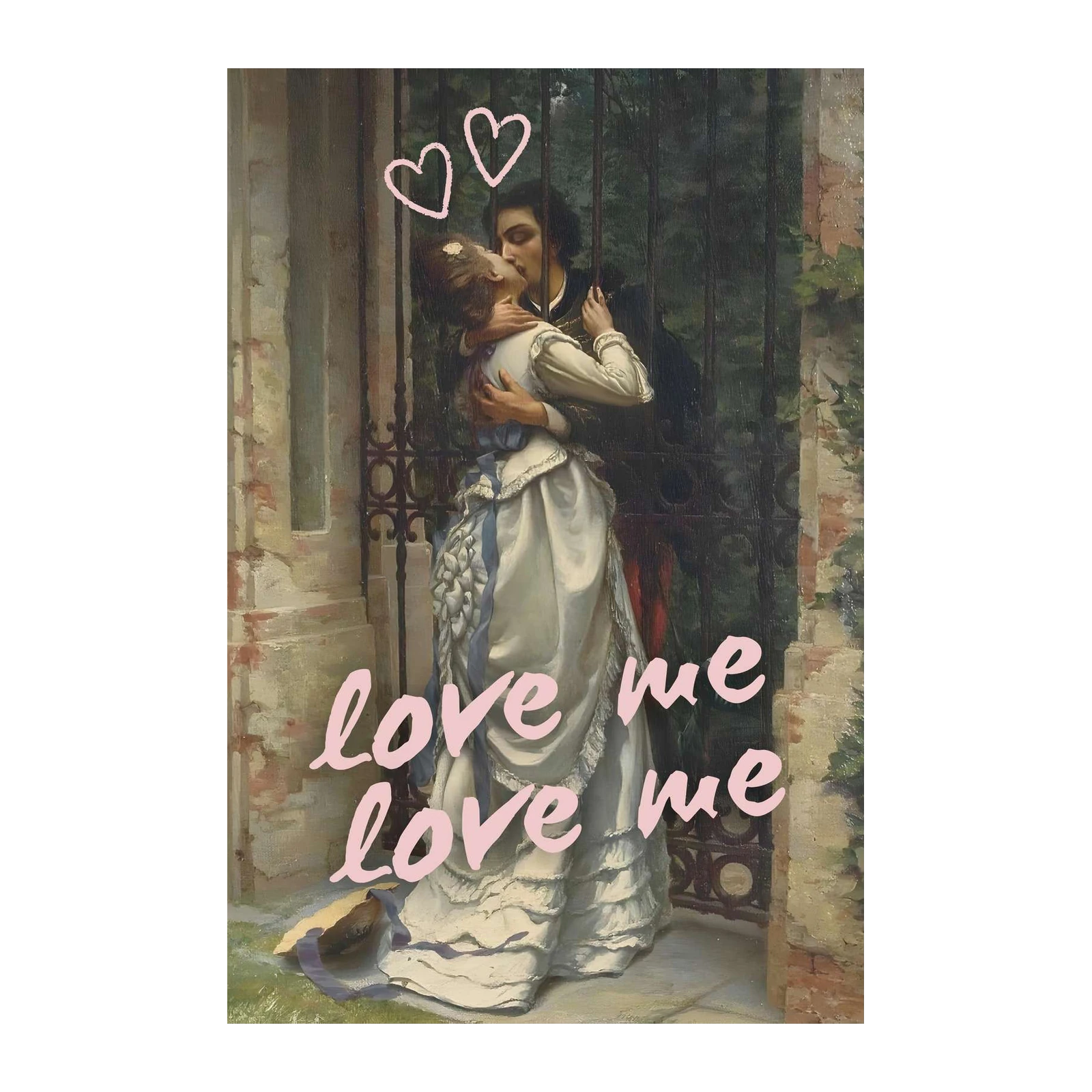 Romantic Embrace Victorian Kiss Wall Art