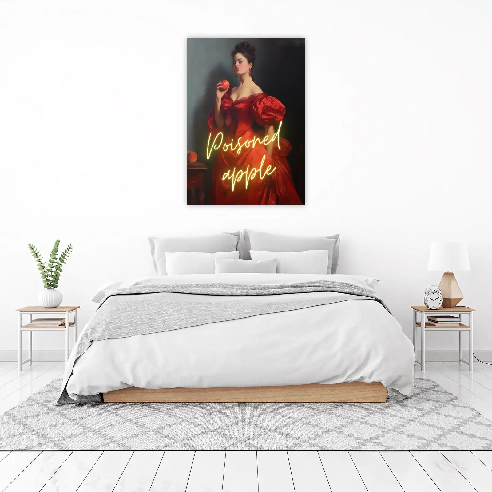 Mysterious Red Dress Apple Wall Art
