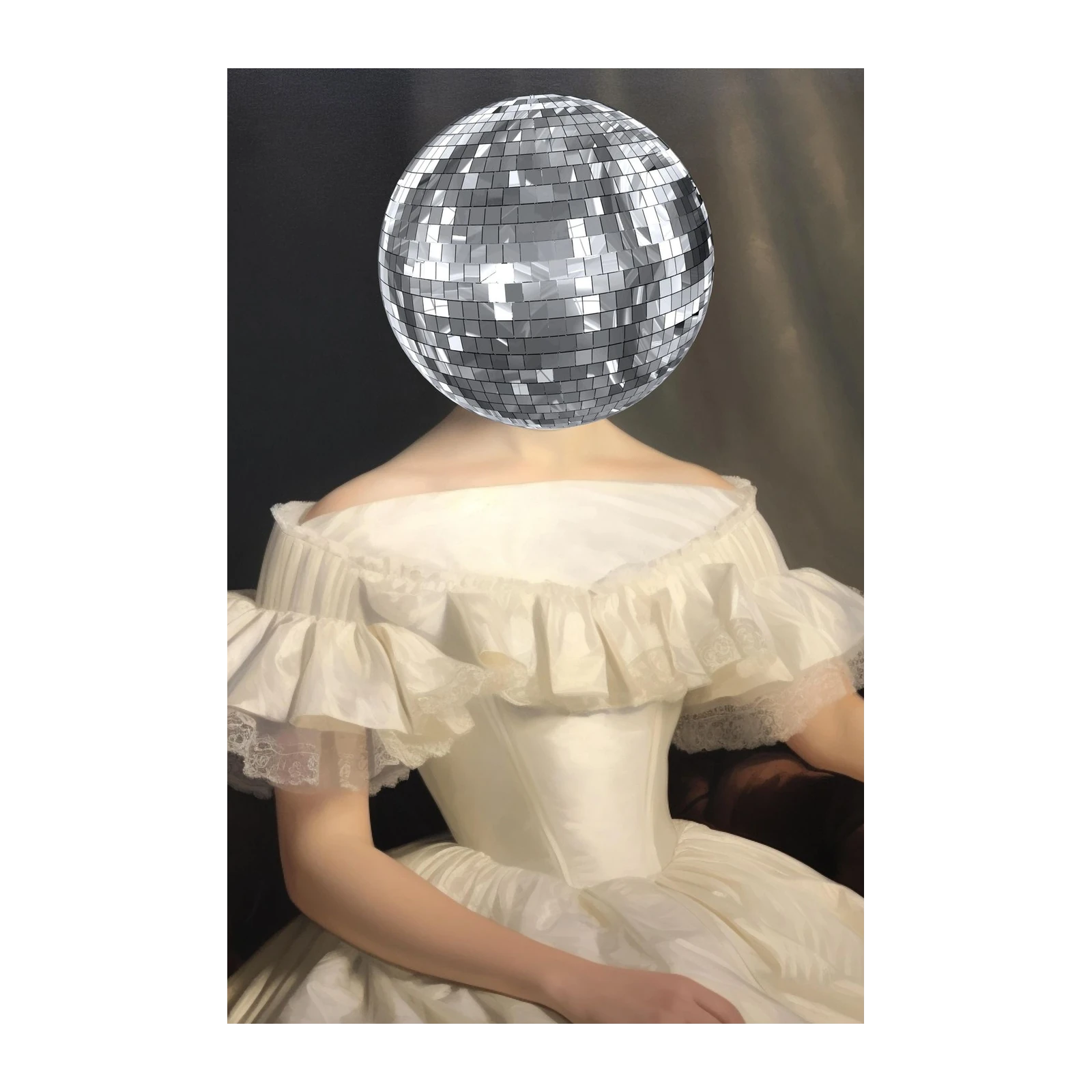 Retro Disco Ball Portrait Wall Art
