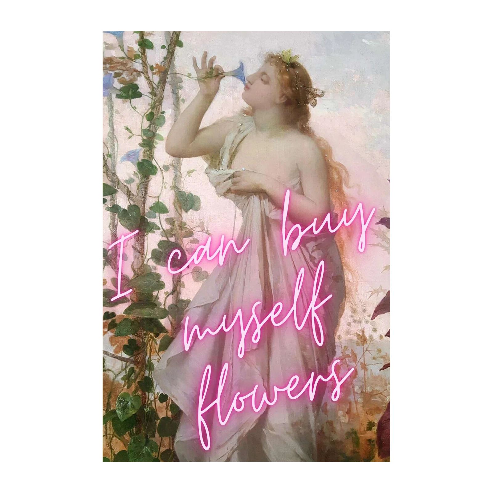 Vintage Goddess "Flowers" Wall Art