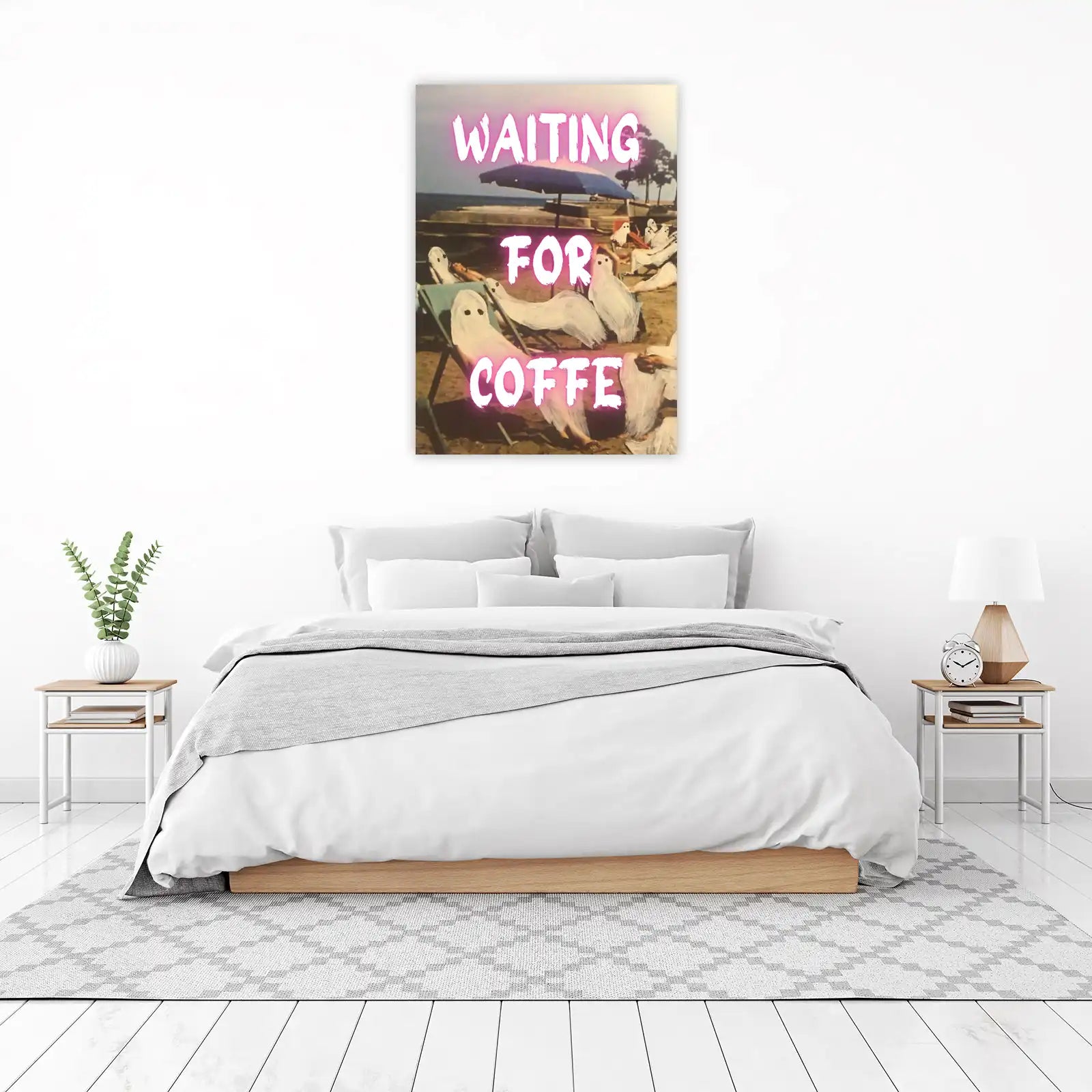 Spooky Ghosts Waiting For Coffee Wall Art