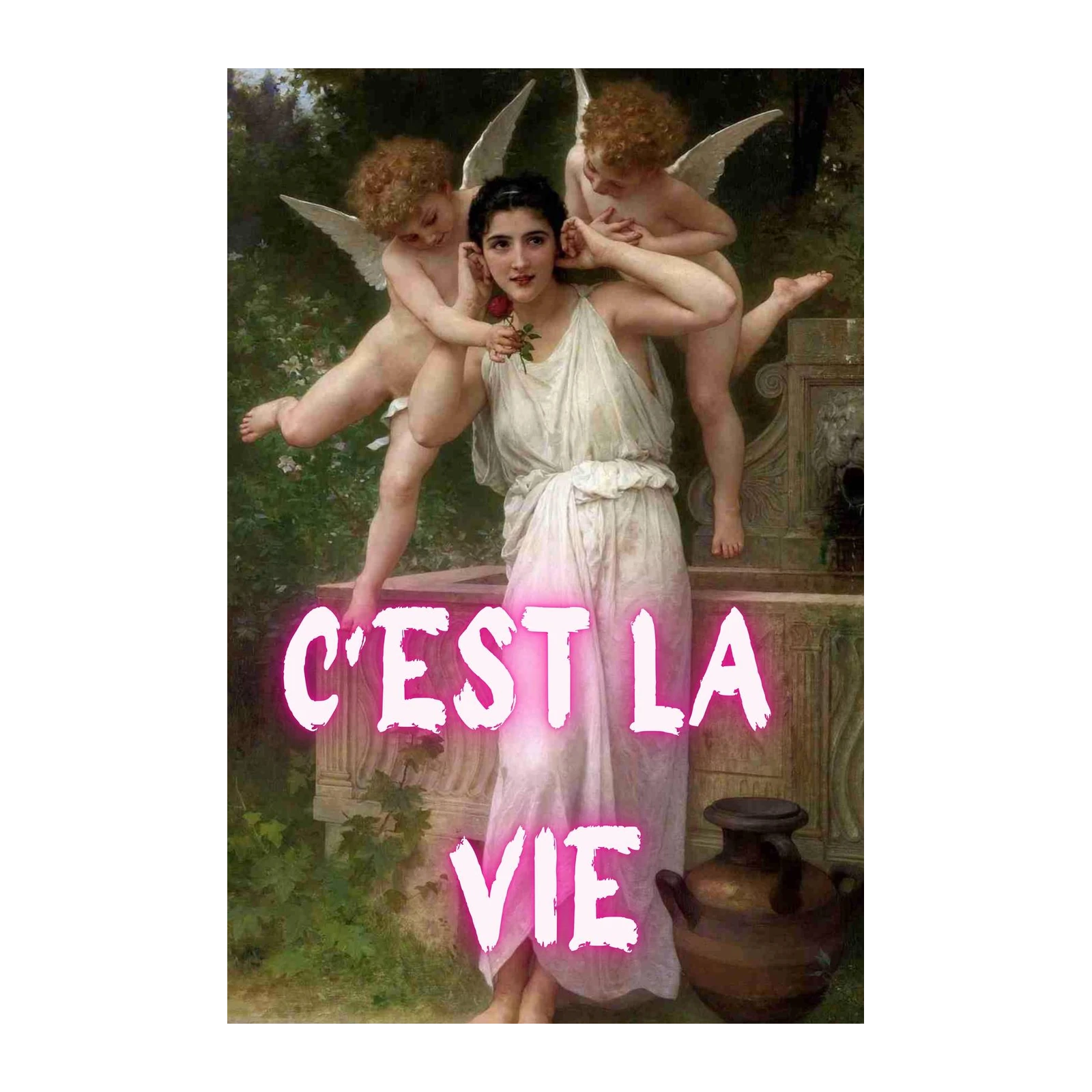 C'est La Vie Cherub Art Wall Art