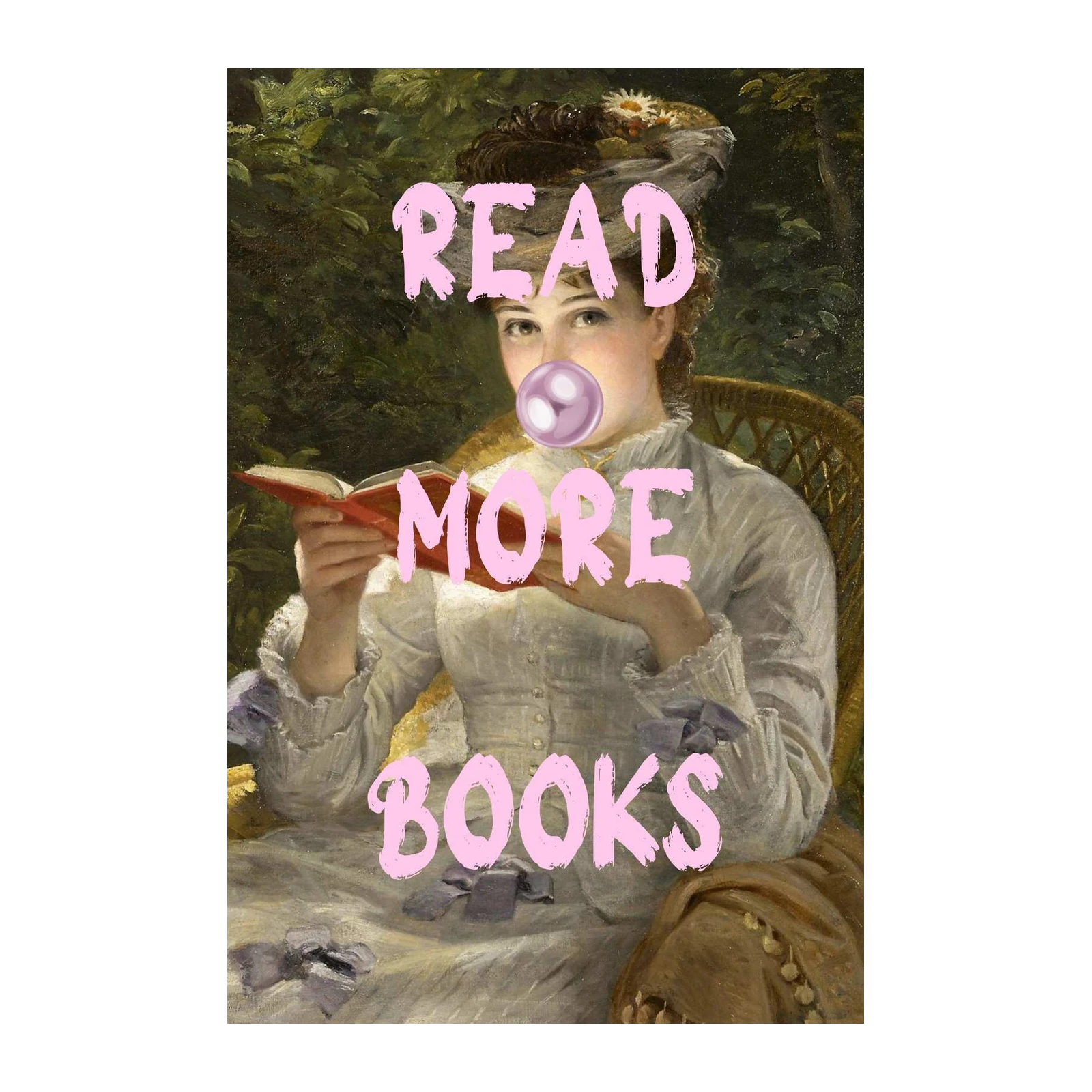 Victorian Reader "Read More Books" Wall Art