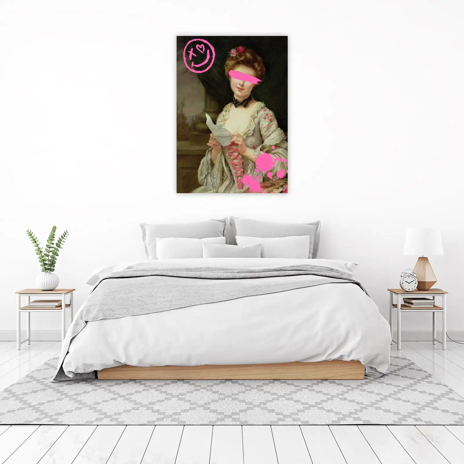 Victorian Lady with Graffiti Smile Wall Art