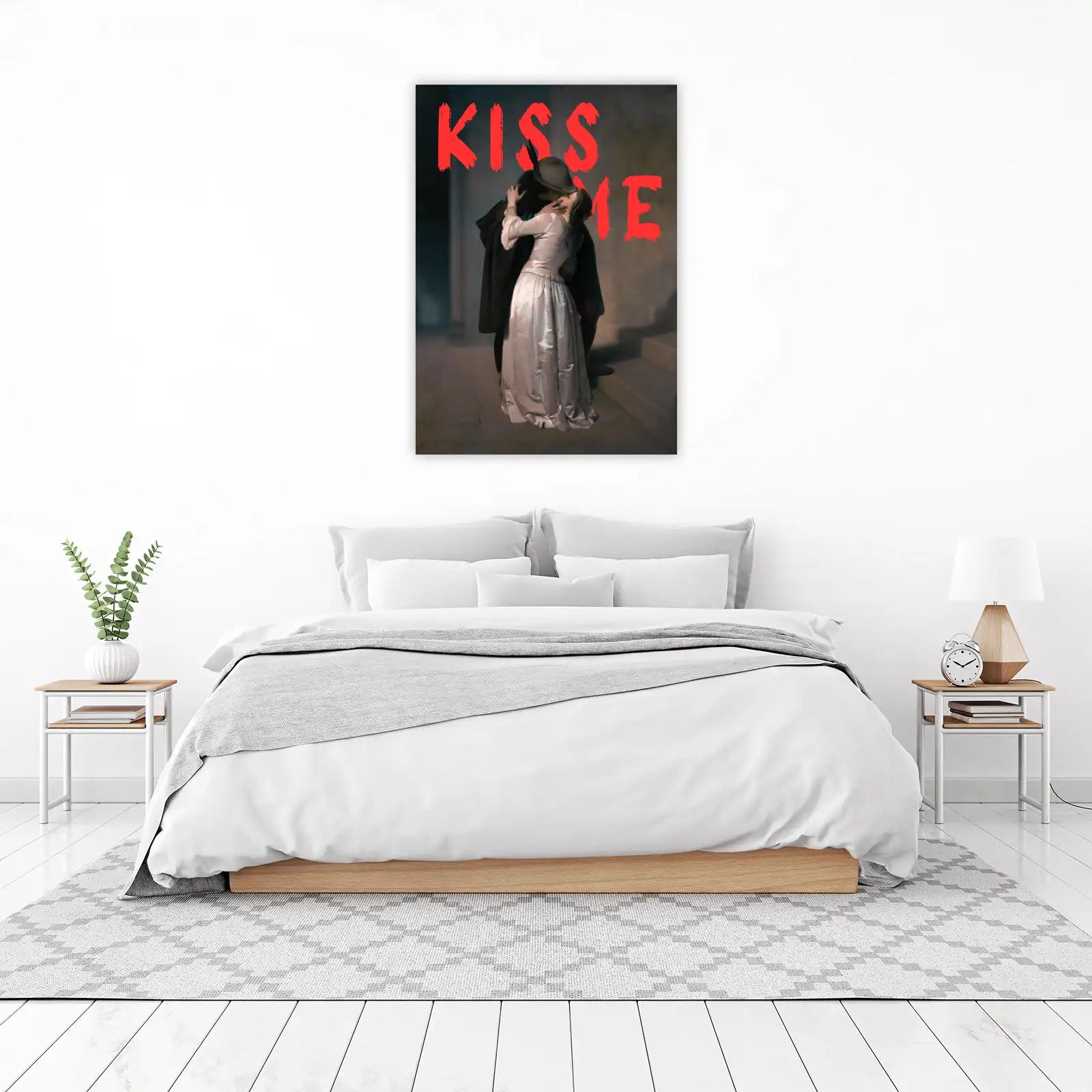 Romantic Kissing Couple Wall Art