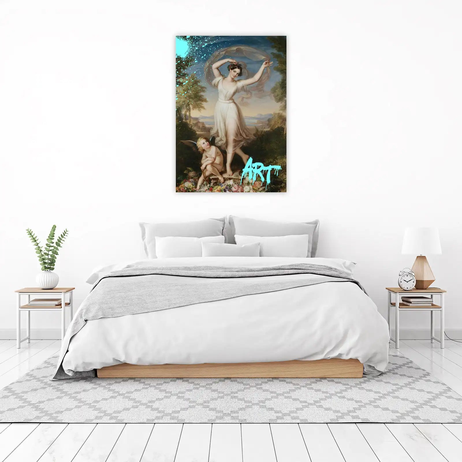 Classic Nymph & Cupid Elegant Landscape Wall Art