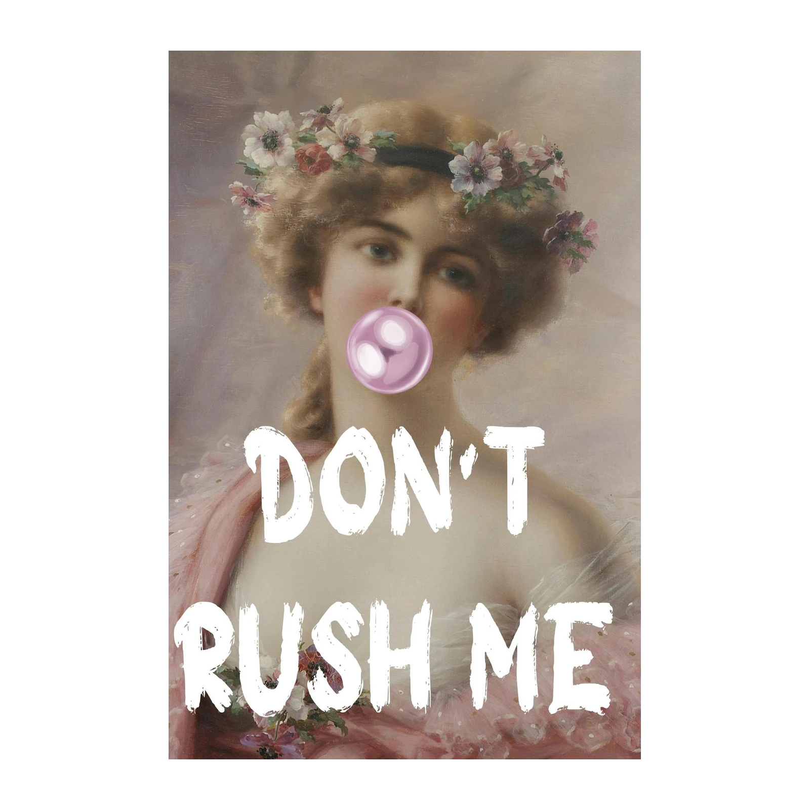 Vintage Woman "Don't Rush Me" Wall Art
