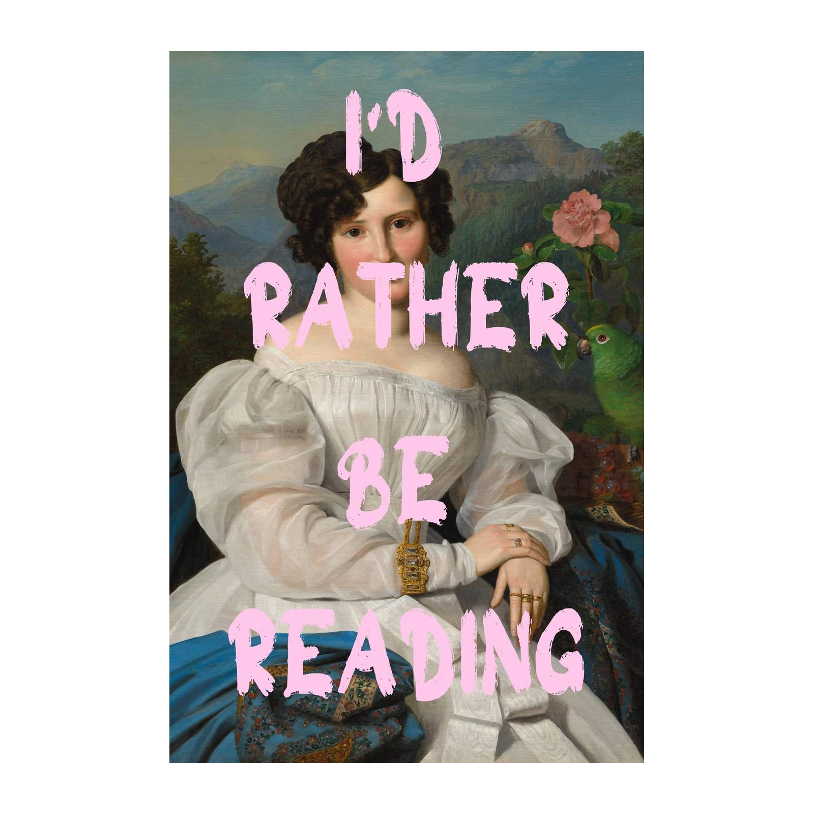 I'd Rather Be Reading Vintage Portrait Wall Art