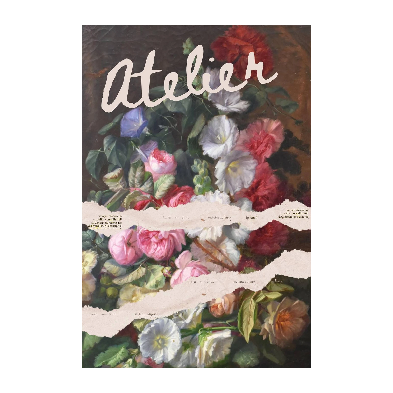 Vintage Floral 'Atelier' Wall Art - Romantic Wall Art