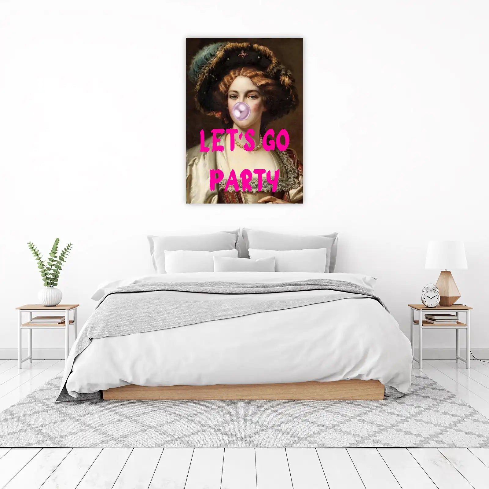 Victorian Lady Bubblegum "Let's Go Party" Wall Art