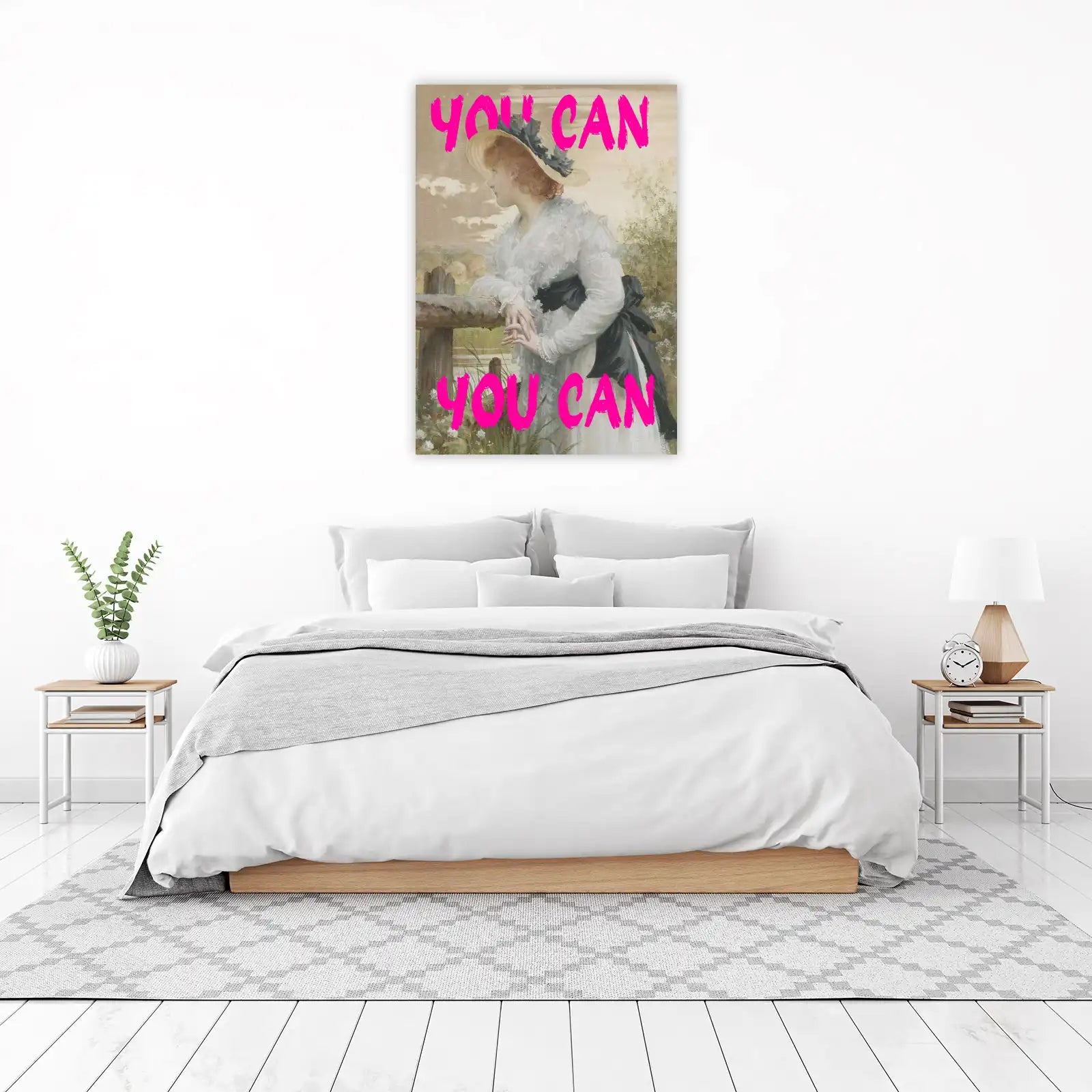 Bold "You Can" Vintage Portrait Wall Art
