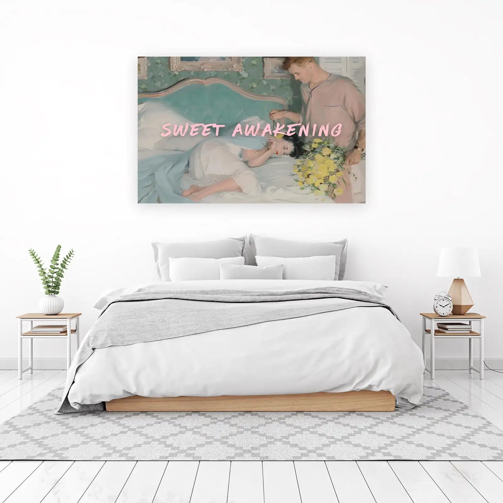Sweet Awakening Vintage Romance Wall Art