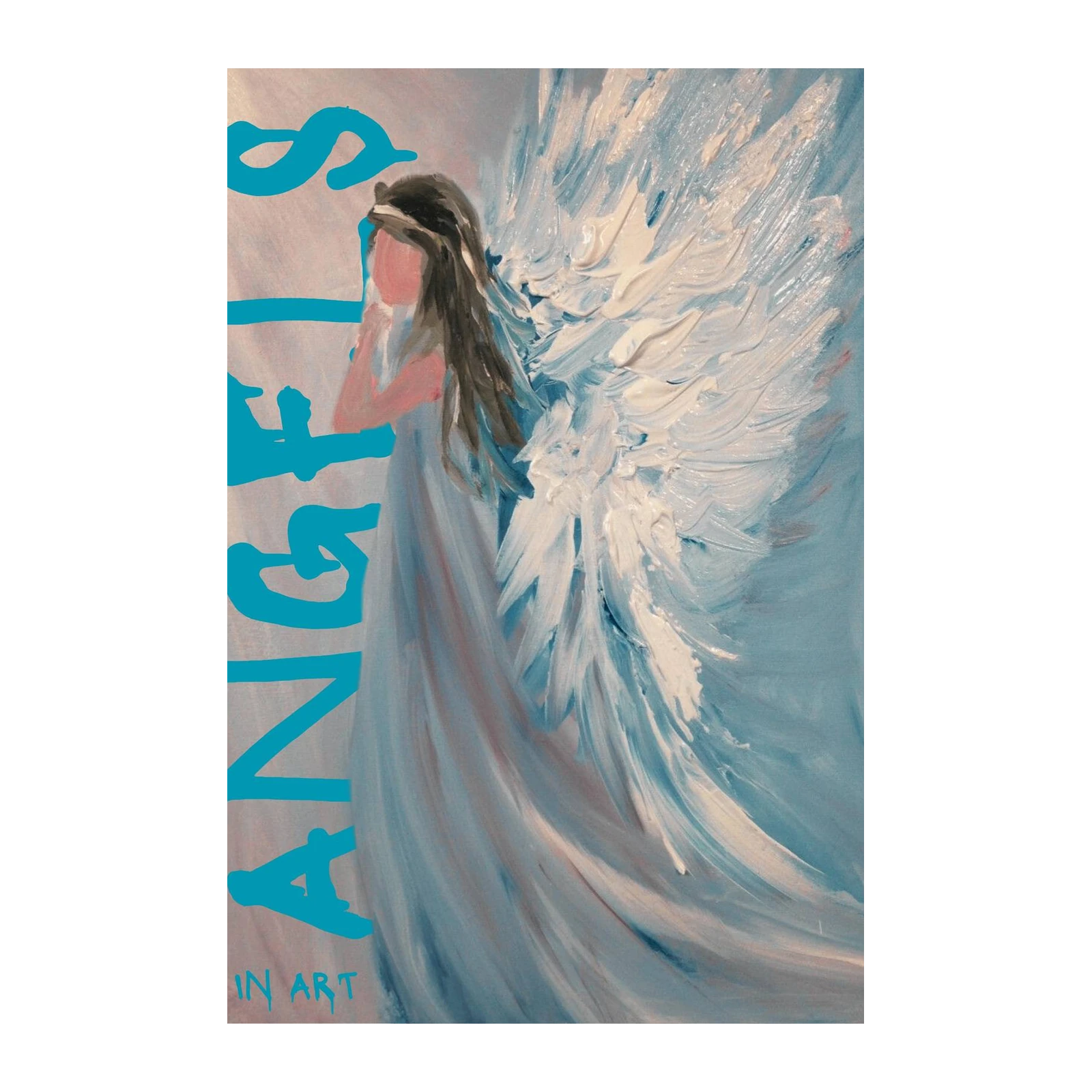 Serene Angel Blue & White Textured Wall Art