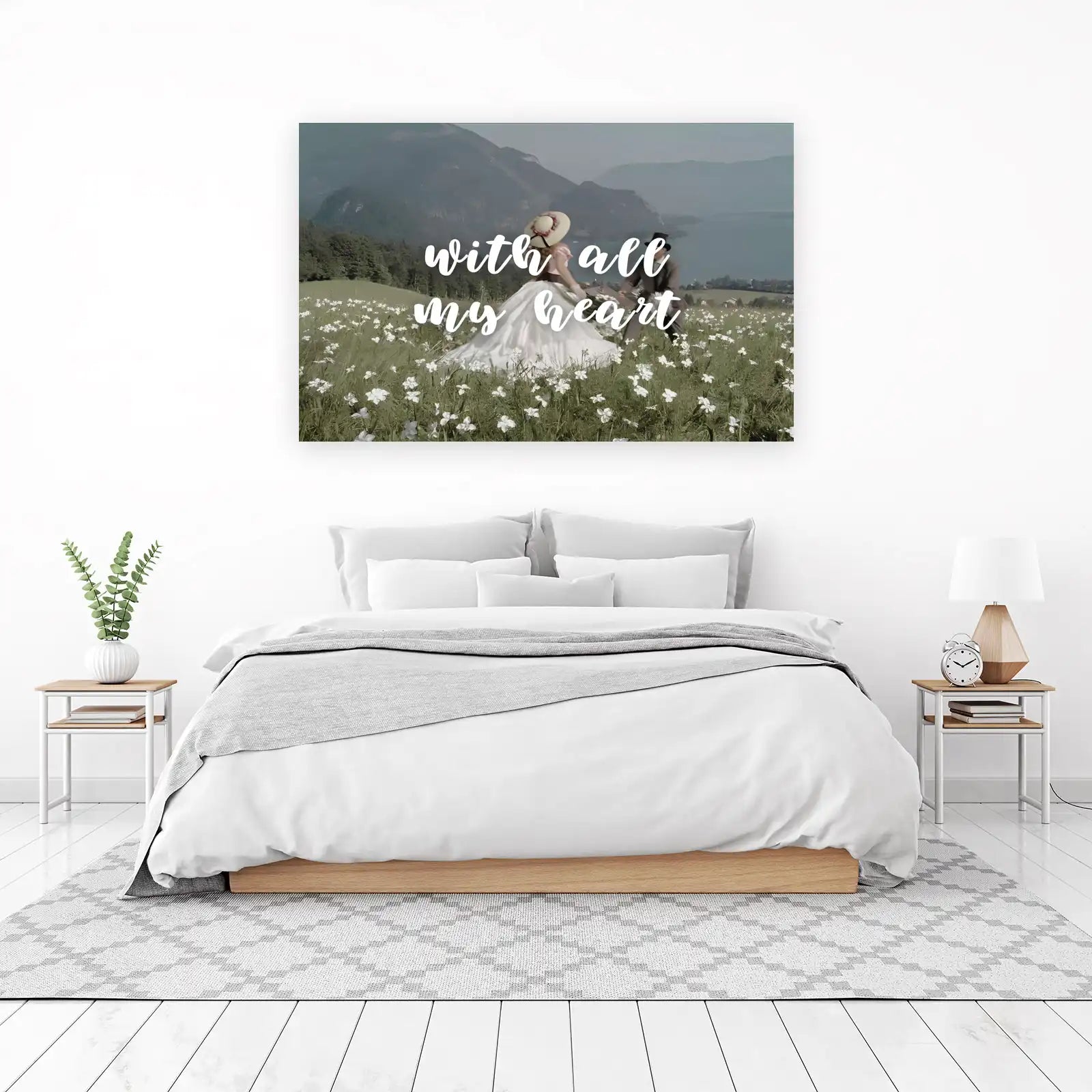 Romantic Alpine Couple "With All My Heart" Wall Art
