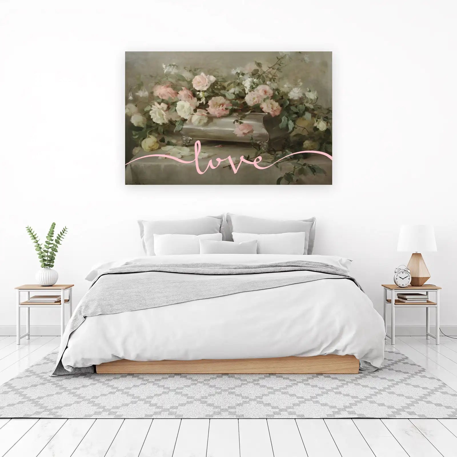 Romantic Rose Still Life "Love" Wall Art