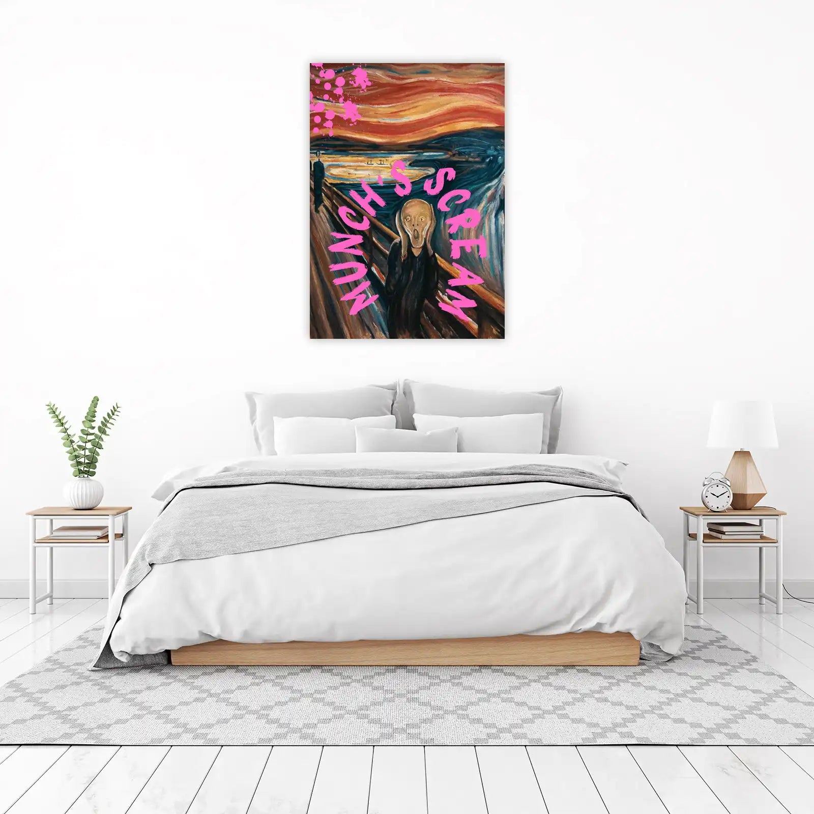 Munch's Scream Pink Splatter Wall Art
