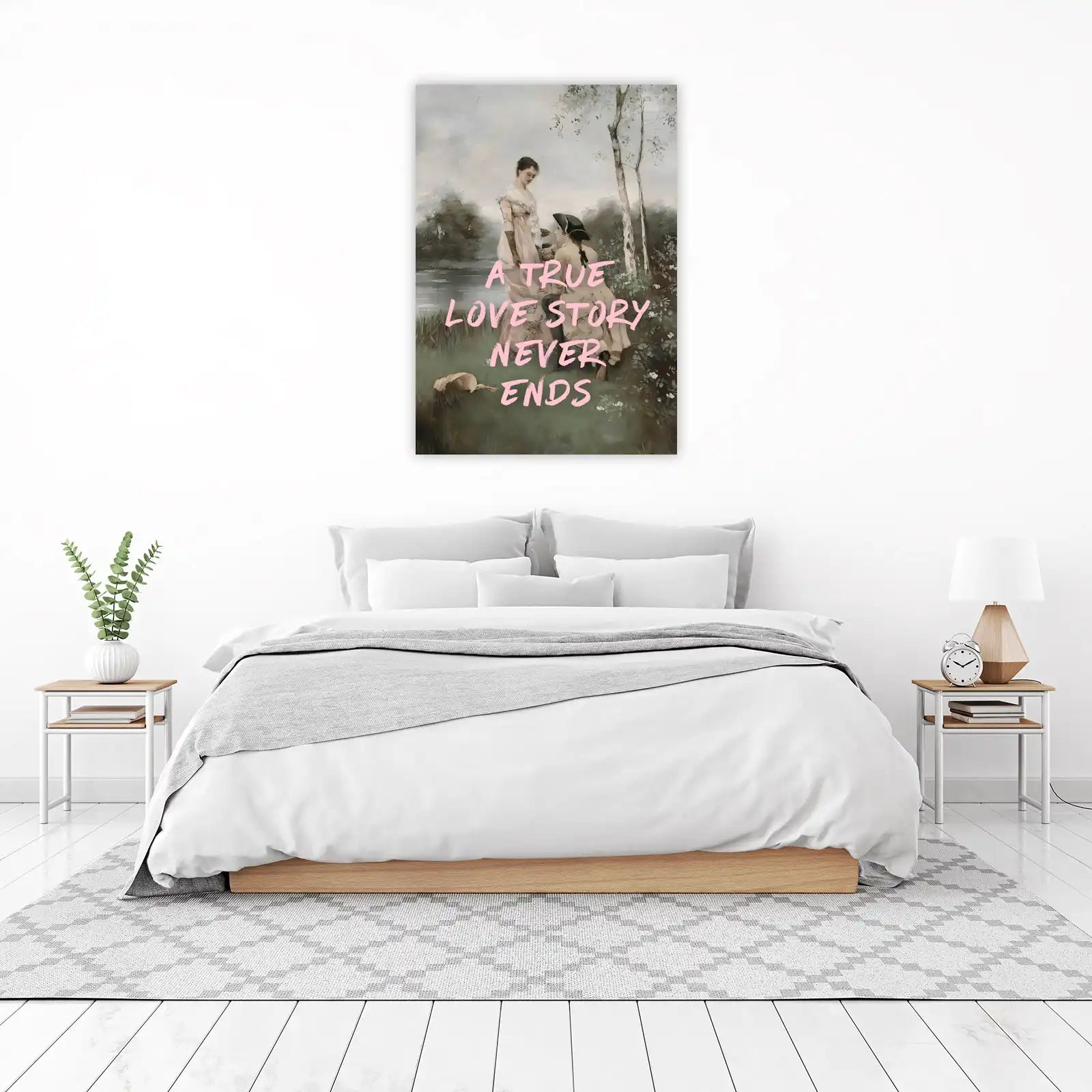 Romantic Embrace Vintage Couple Wall Art