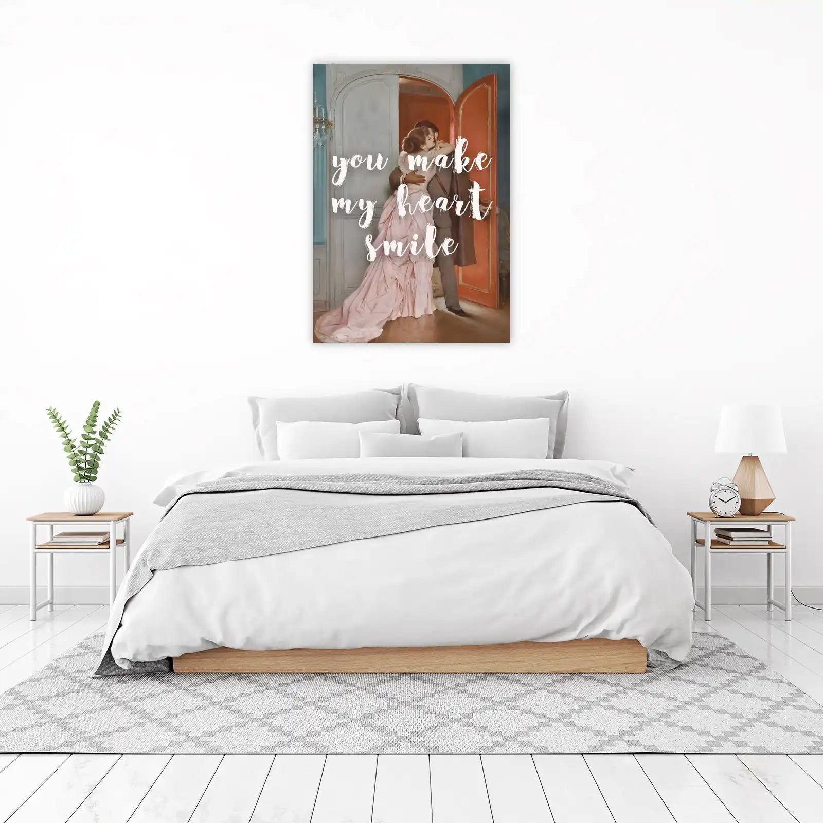 Romantic Embrace "You Make My Heart Smile" Wall Art