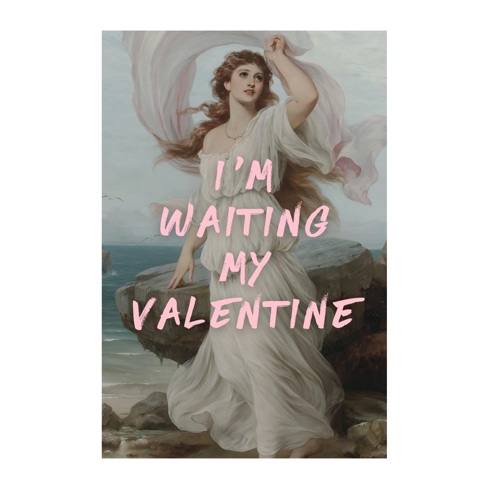 Romantic Waiting Woman Vintage Art Wall Art