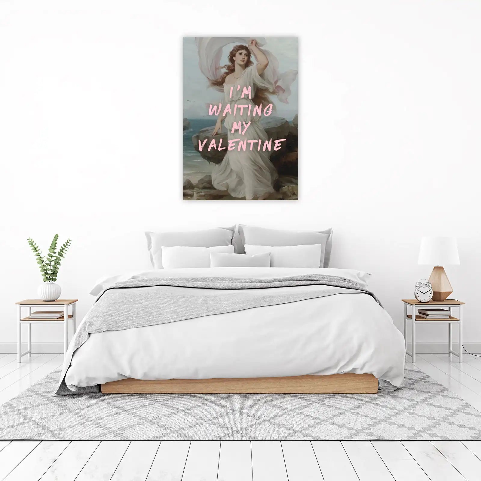 Romantic Waiting Woman Vintage Art Wall Art