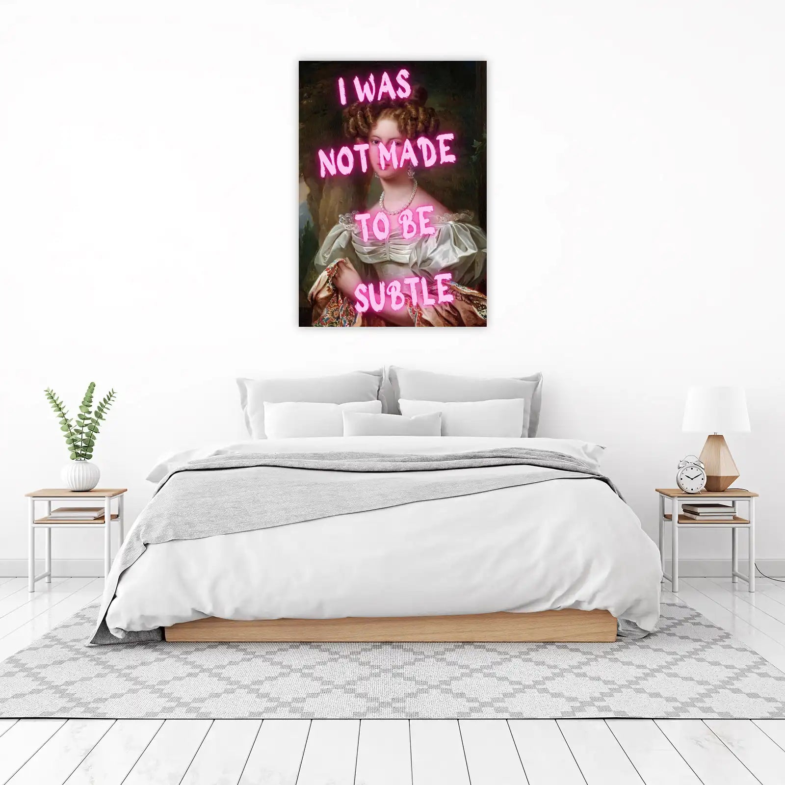 Bold Statement 'Not Subtle' Vintage Portrait Wall Art