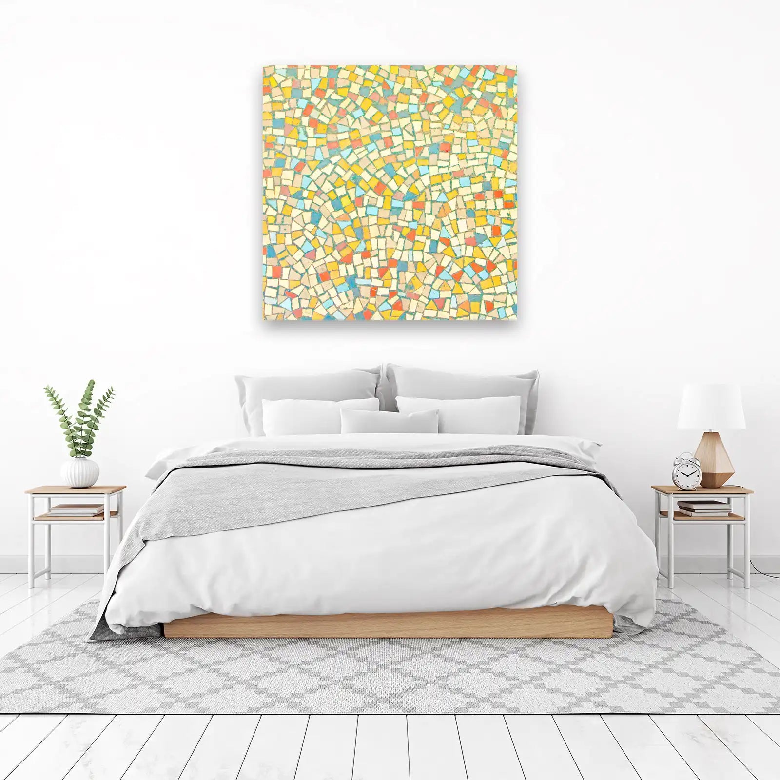 Vibrant Mosaic Tile Pattern Wall Art
