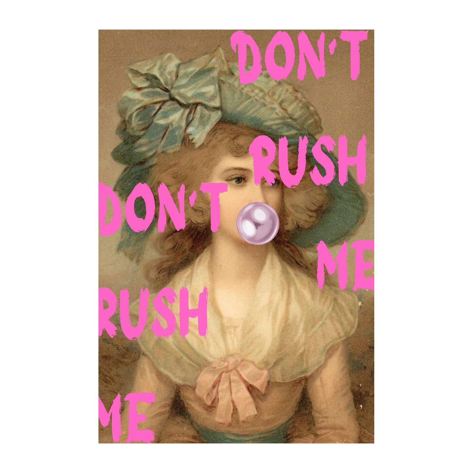 Retro Chic Portrait "Don't Rush Me" Wall Art